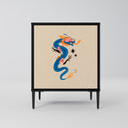 MYTHOLOGICAL CREATURES 1-Door Sideboard in Black Finish