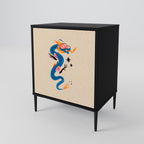 MYTHOLOGICAL CREATURES 1-Door Sideboard in Black Finish