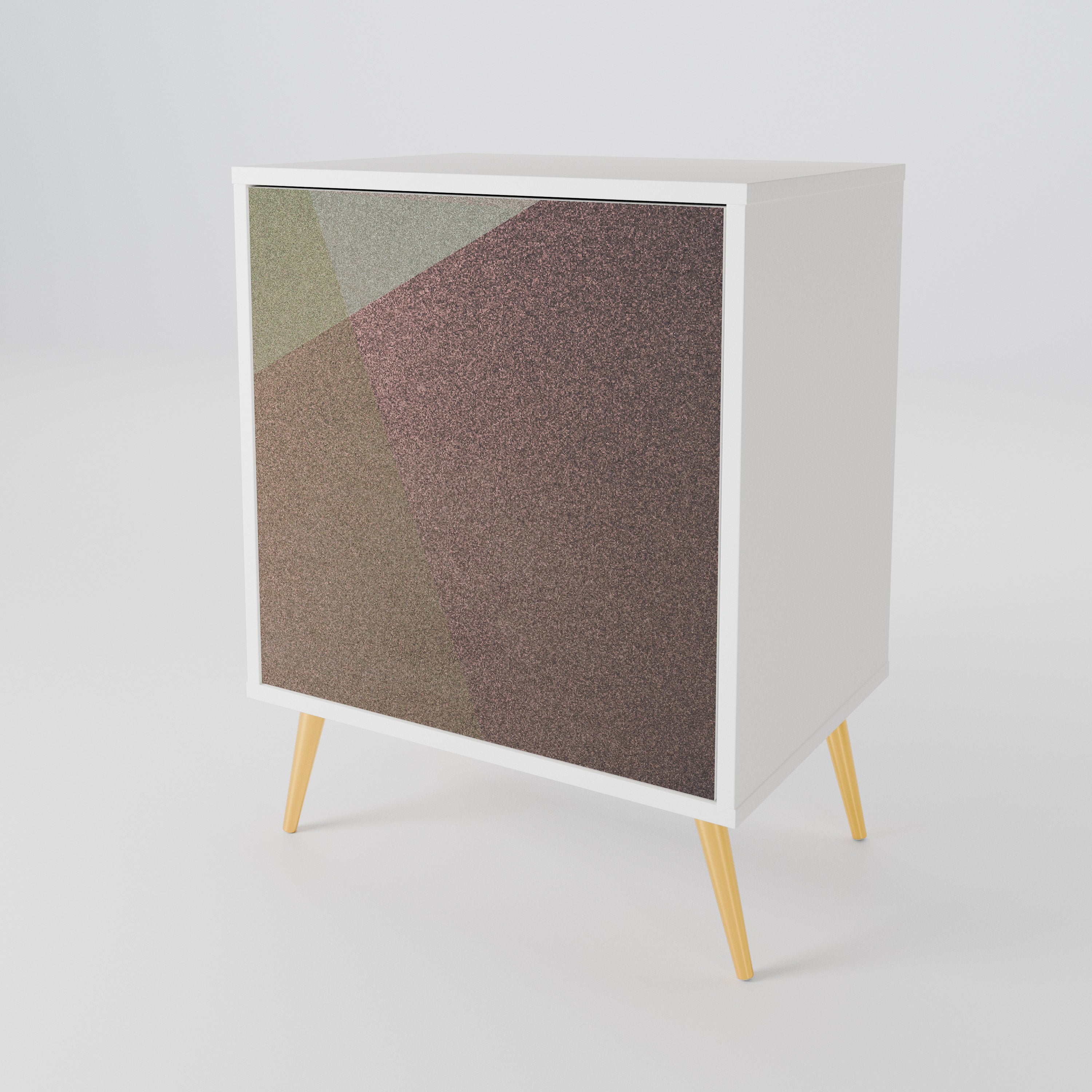 BEIGE GEOMETRY Aparador de 1 Puerta
