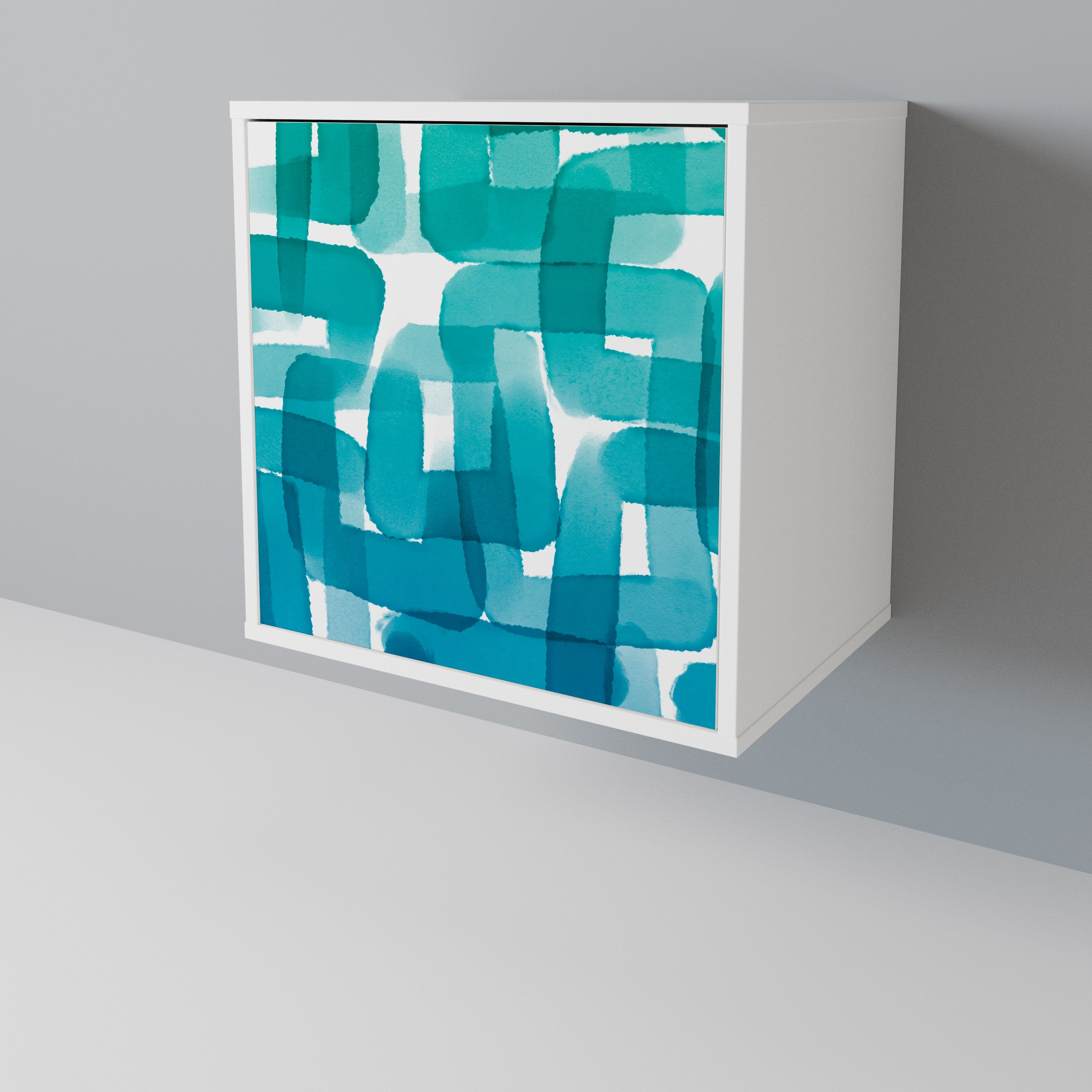 TURQUOISE RECTANGLES Aparador de 1 Puerta