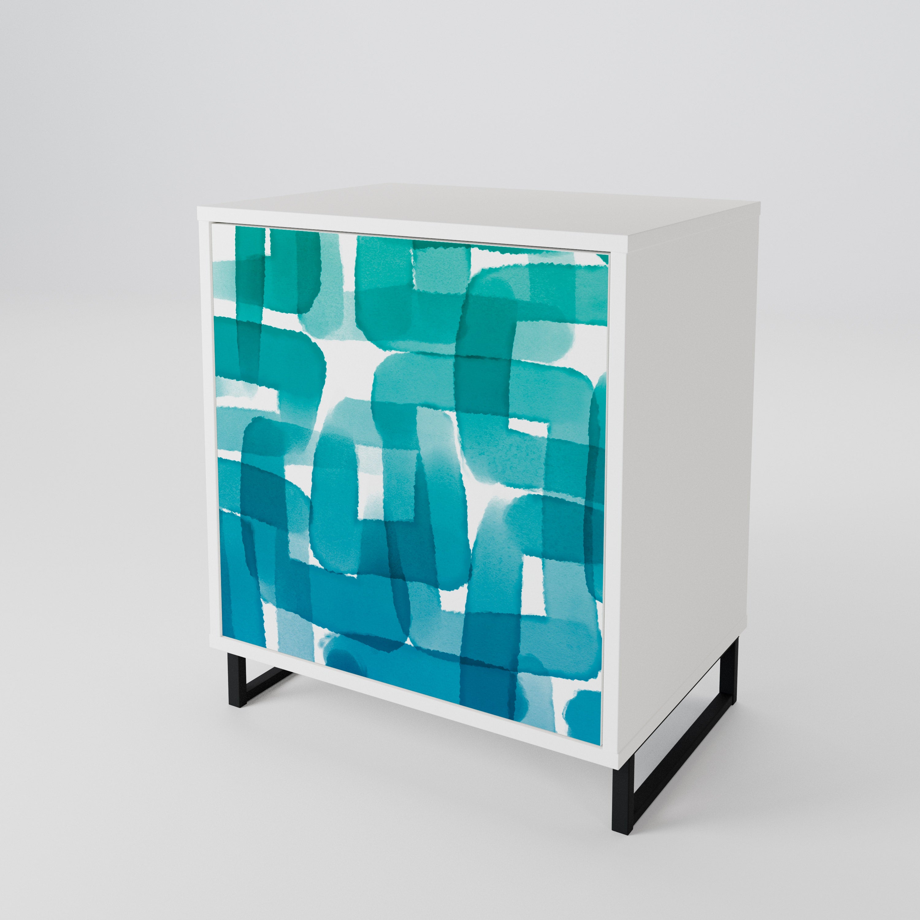 TURQUOISE RECTANGLES Aparador de 1 Puerta