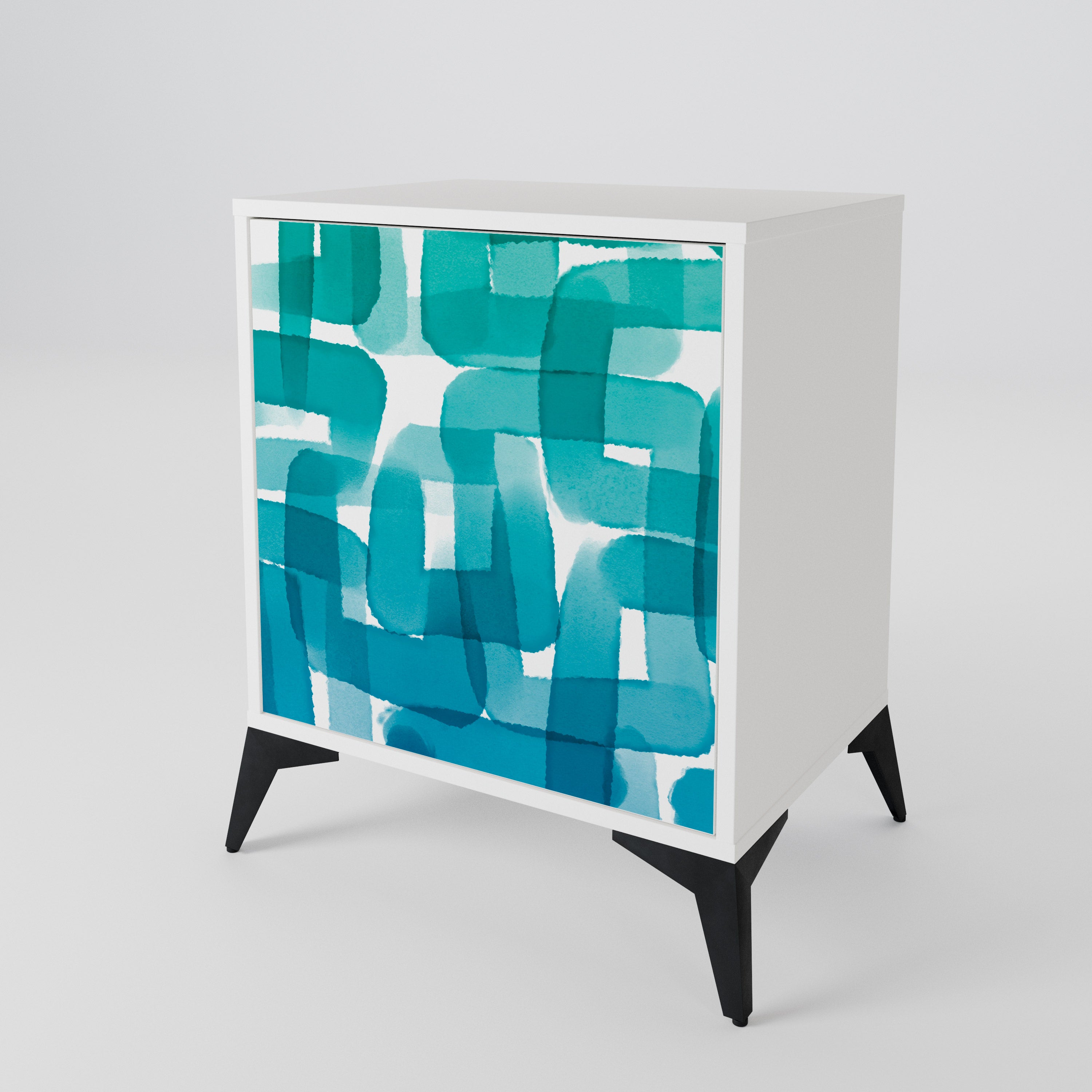 TURQUOISE RECTANGLES Aparador de 1 Puerta
