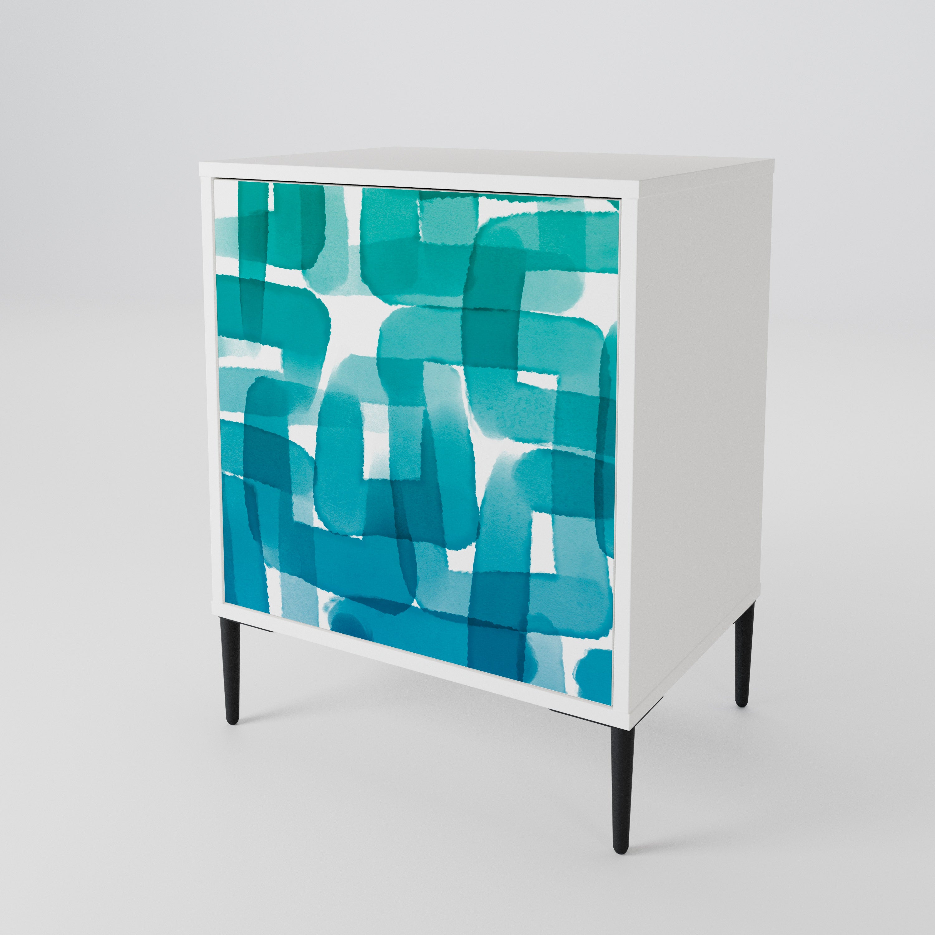 TURQUOISE RECTANGLES Aparador de 1 Puerta