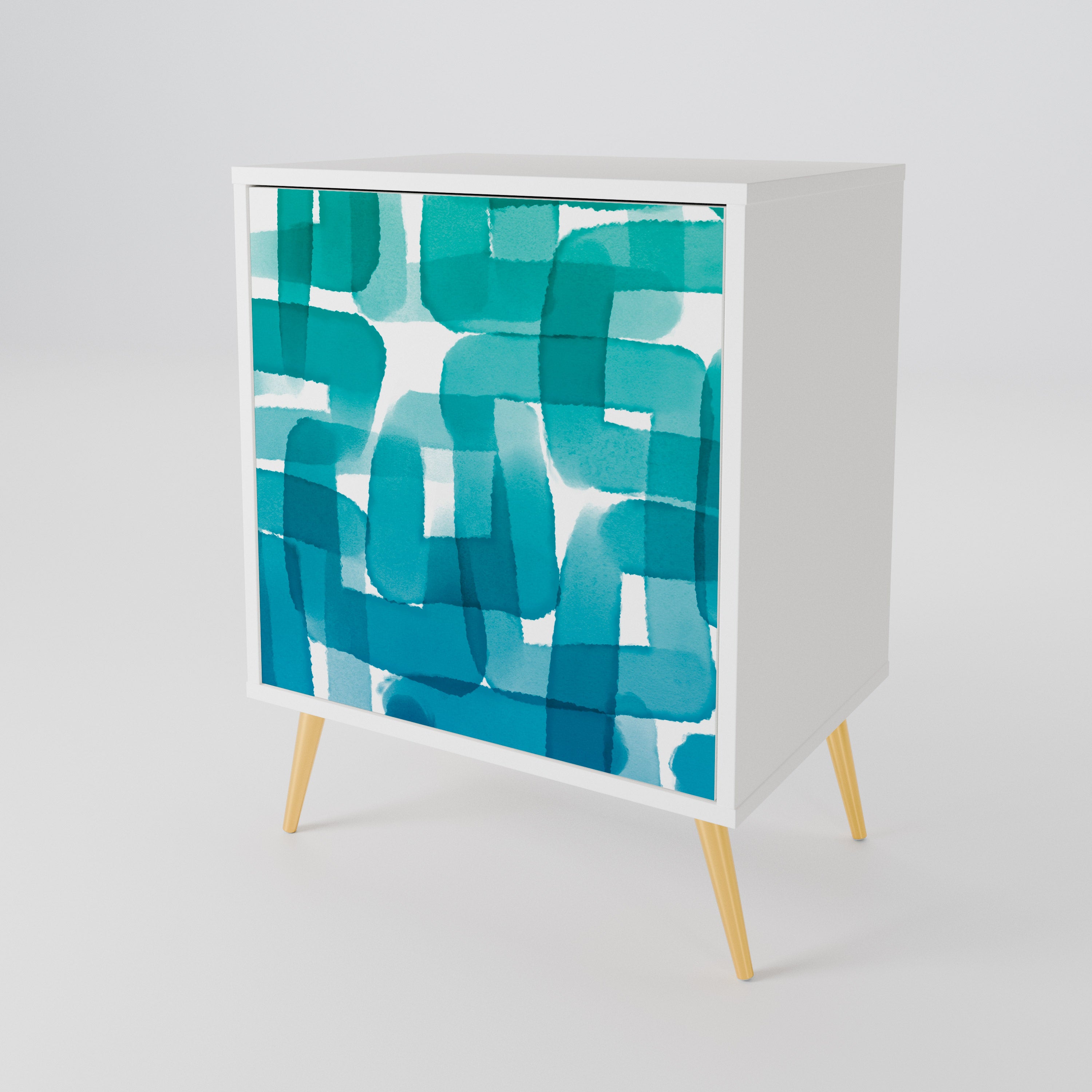 TURQUOISE RECTANGLES Aparador de 1 Puerta