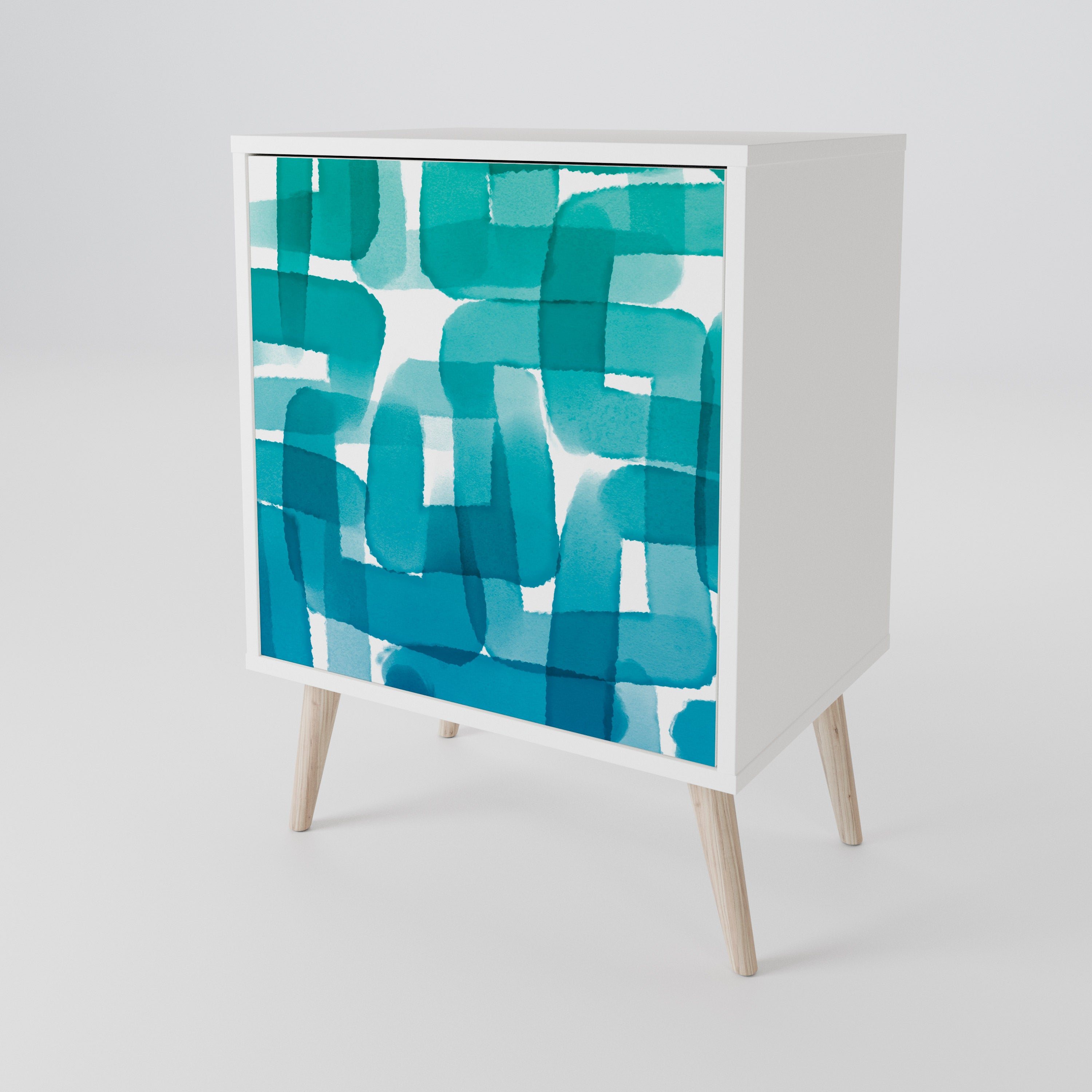 TURQUOISE RECTANGLES Aparador de 1 Puerta
