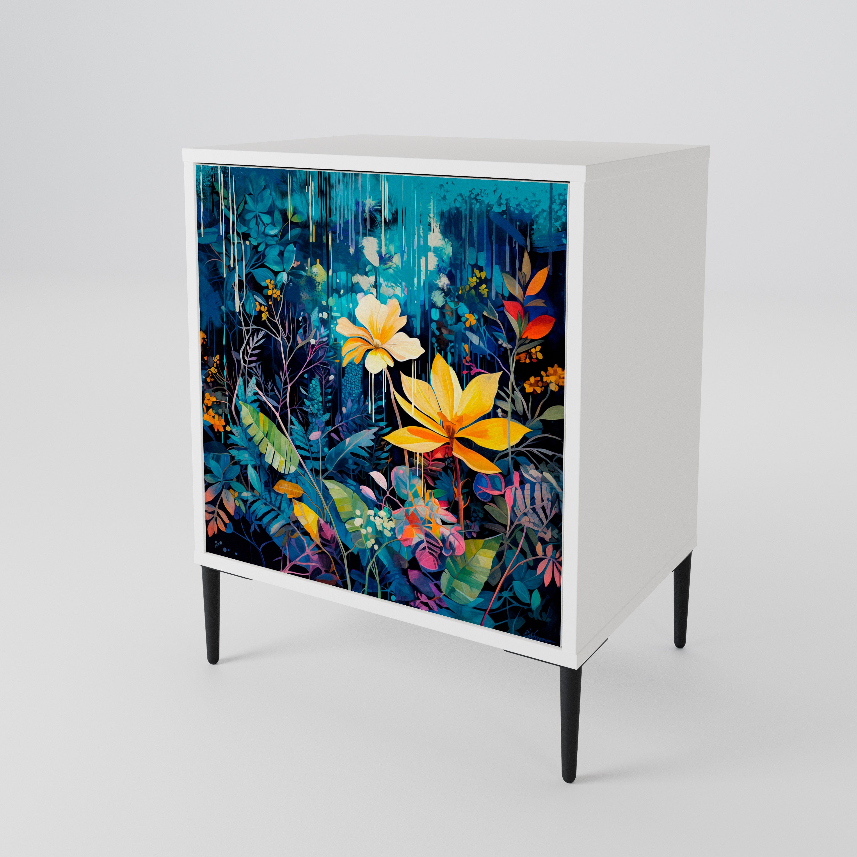 MIDNIGHT BLOSSOM 1-Door Sideboard
