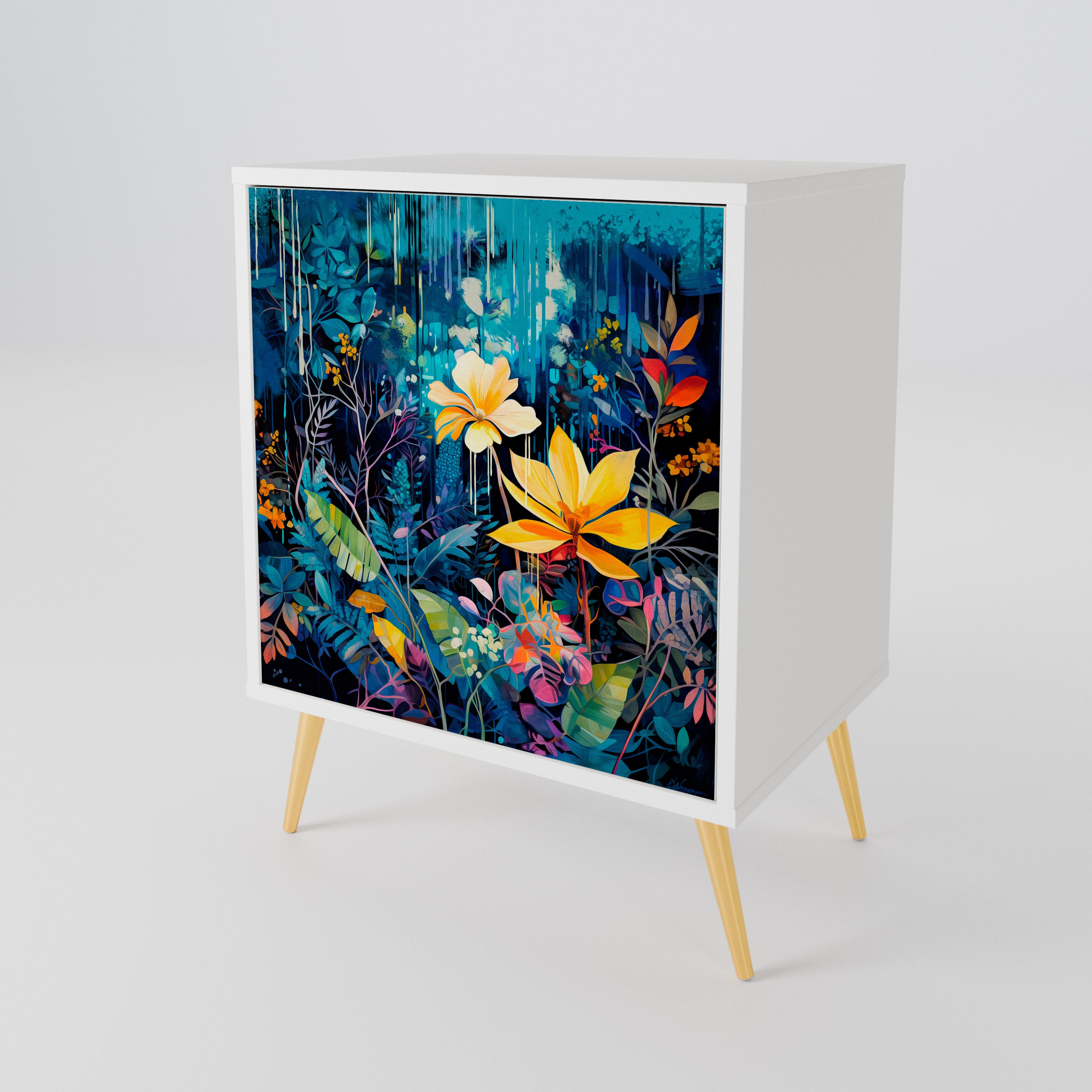 MIDNIGHT BLOSSOM 1-Door Sideboard