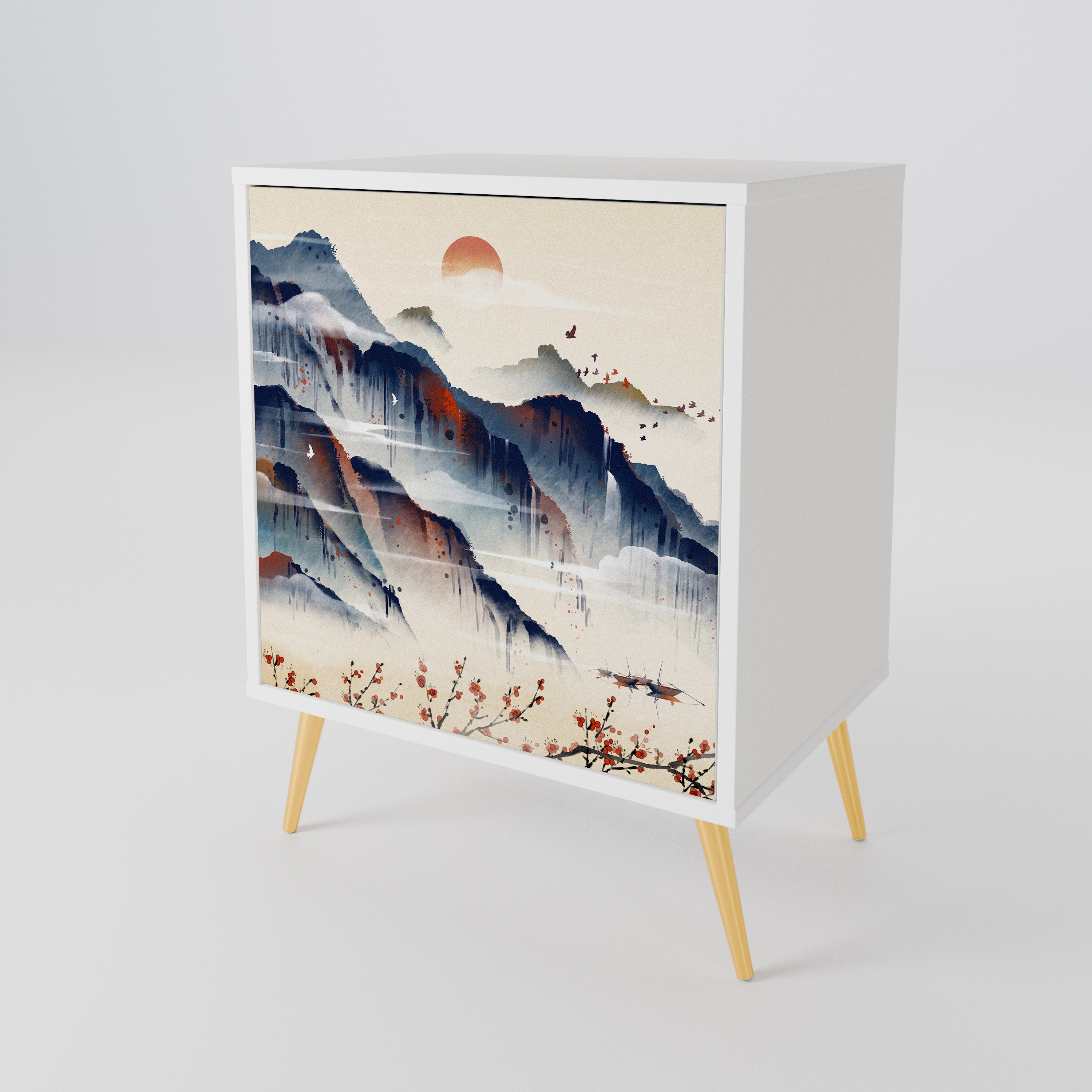 JAPANESE LANDSCAPE 1-Door Sideboard