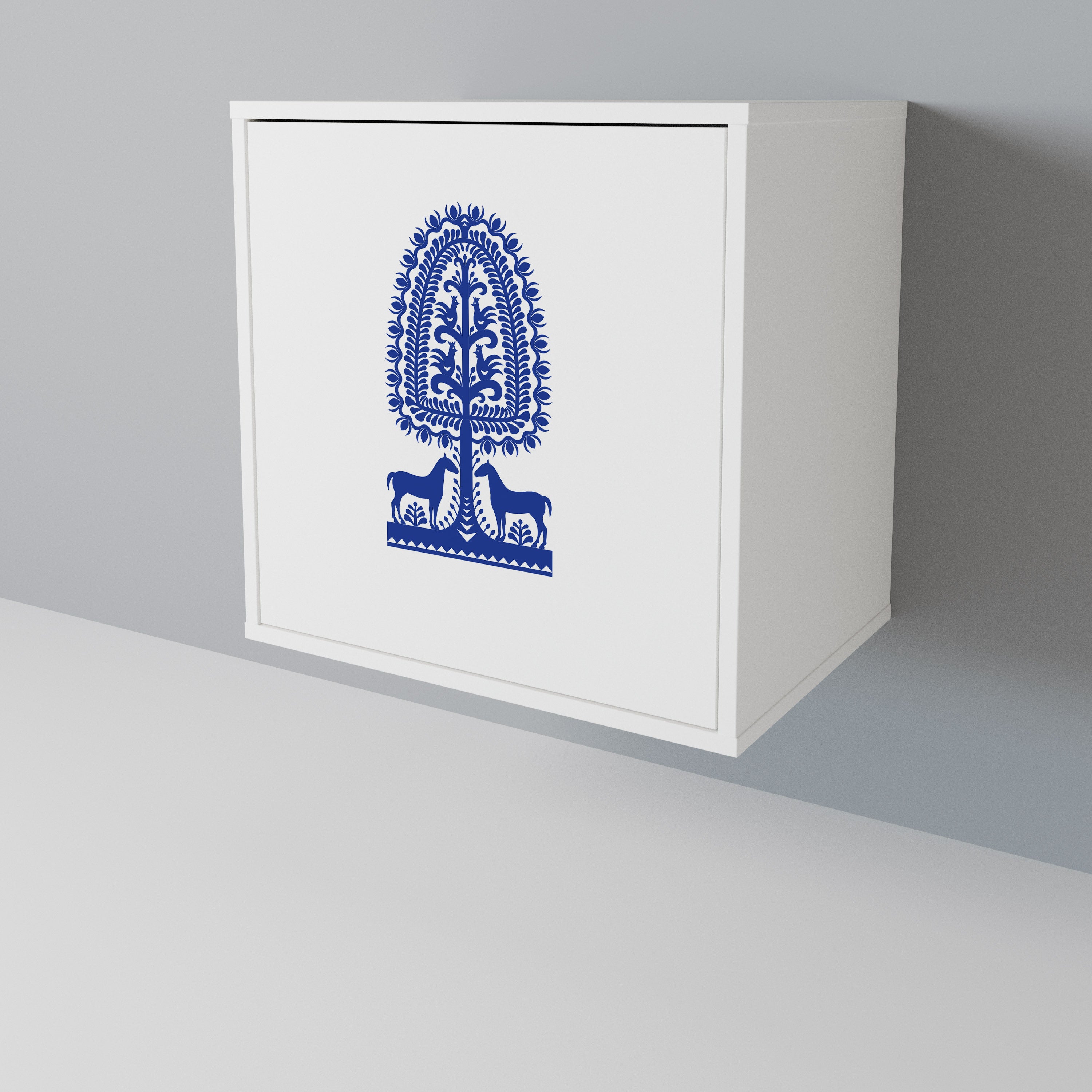 POLISH FOLK ART Aparador de 1 Puerta