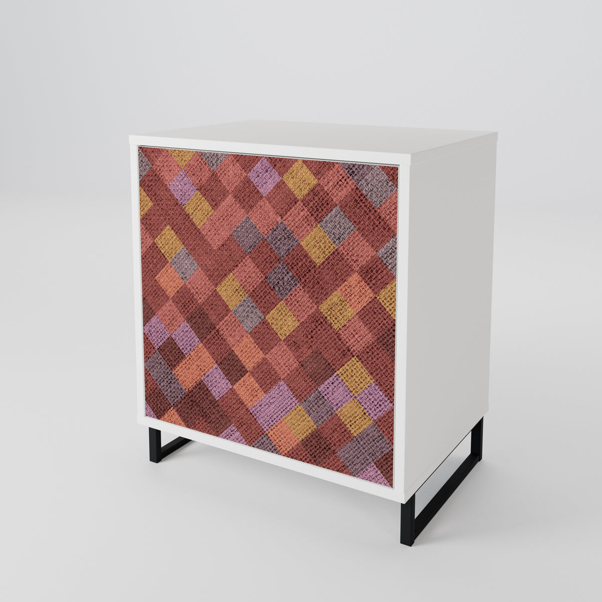 PAINTED SQUARES 1-Door Sideboard