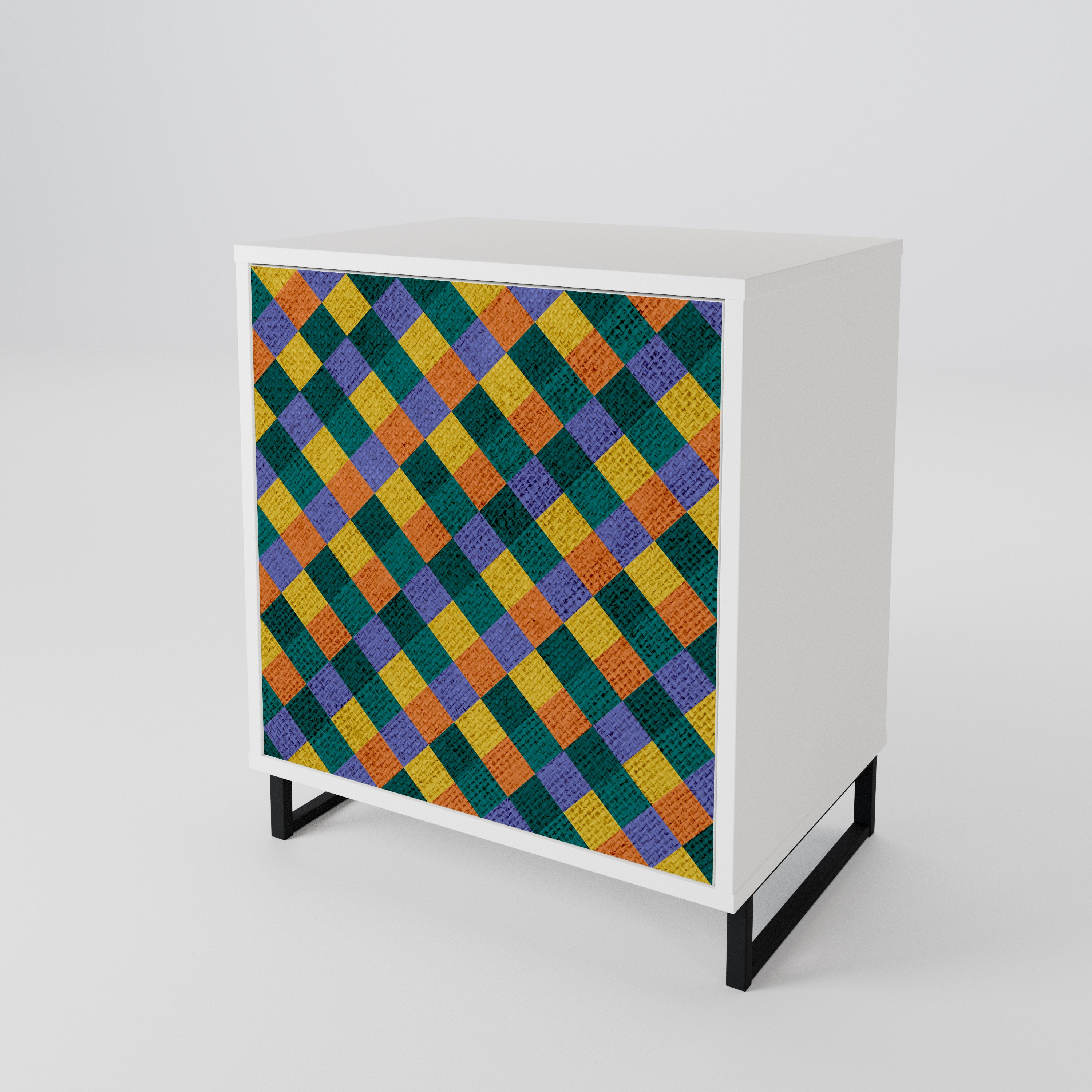 PAINTED SQUARES MIX Aparador de 1 Puerta