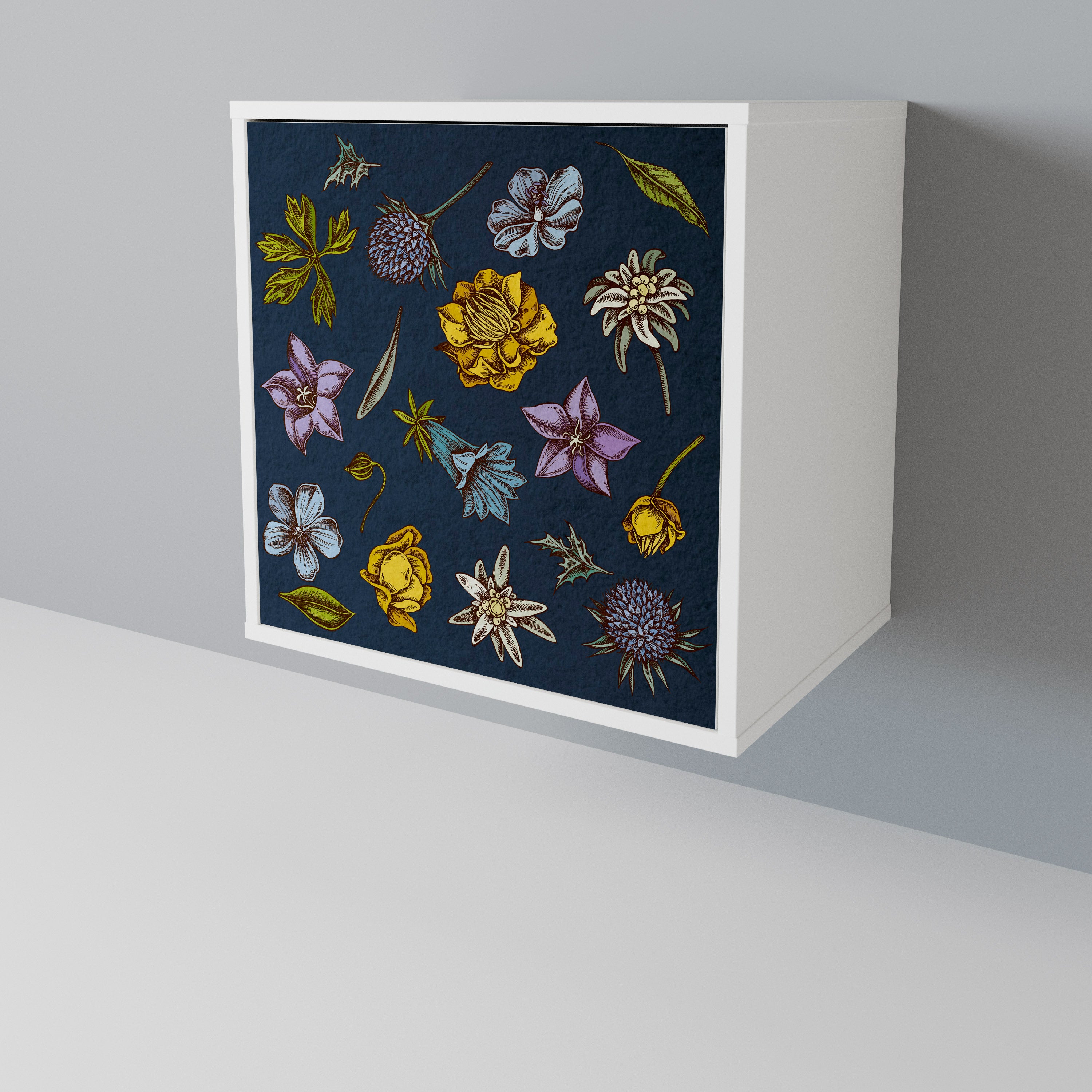 FLOWERS ON NAVY BLUE Aparador de 1 Puerta