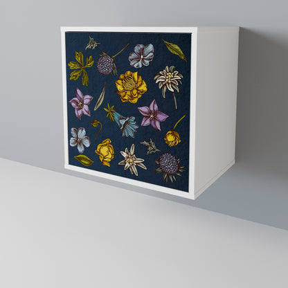 FLOWERS ON NAVY BLUE Aparador de 1 Puerta