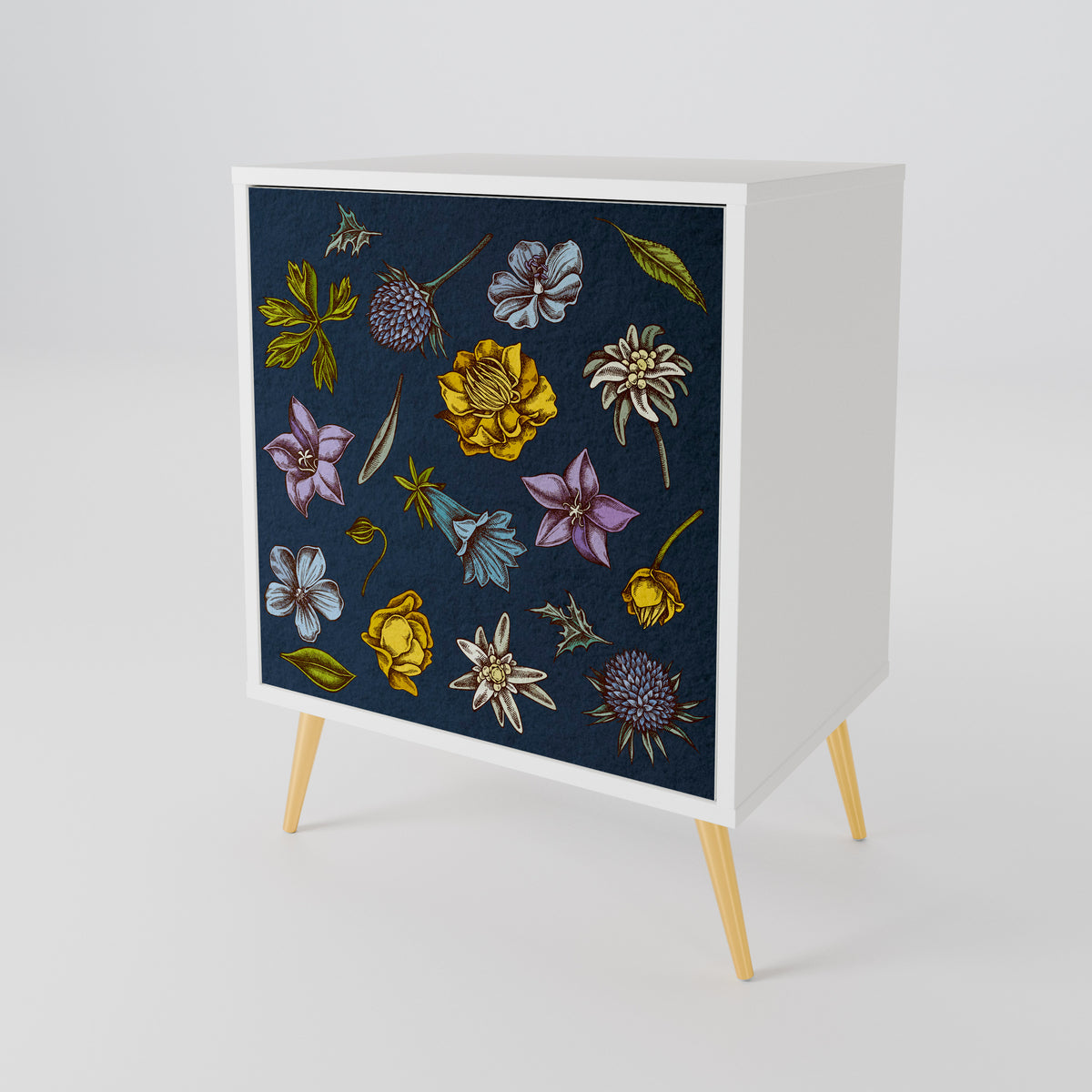FLOWERS ON NAVY BLUE Aparador de 1 Puerta