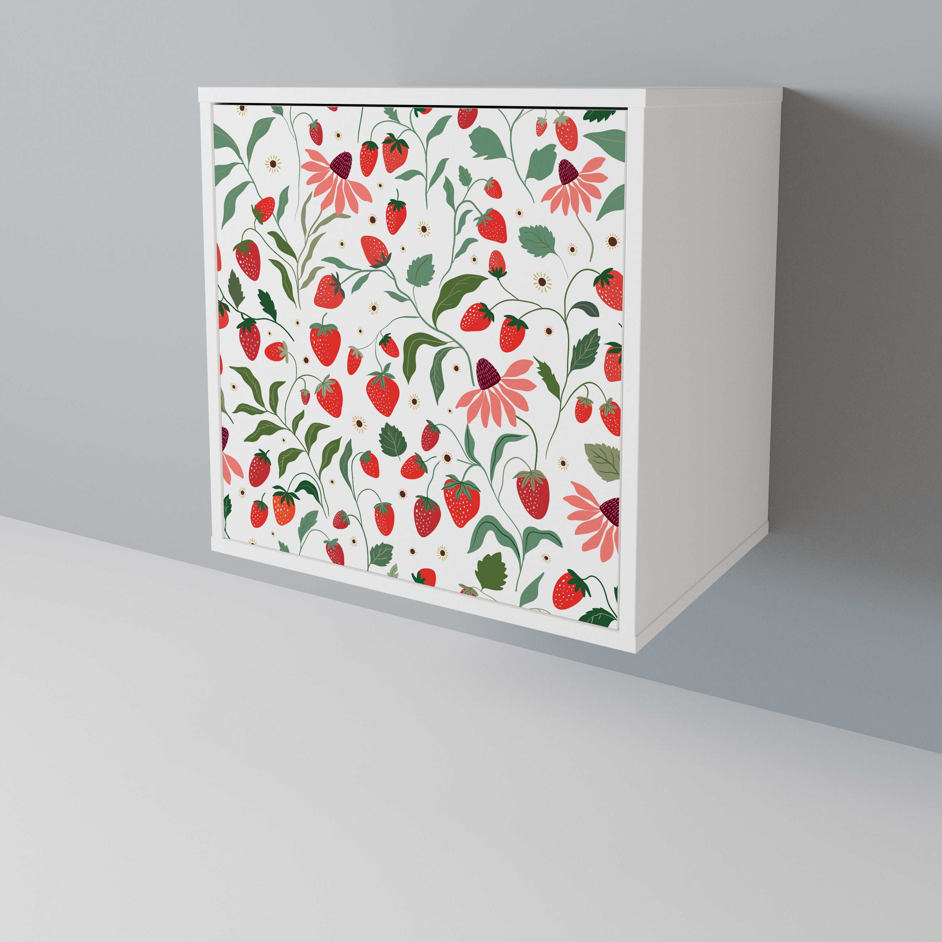 FLOWERS AND STRAWBERRIES Aparador de 1 Puerta
