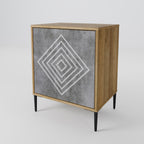 POLYGONAL ARTISTRY 1-Door Sideboard in Oak Effect