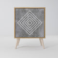 POLYGONAL ARTISTRY 1-Door Sideboard in Oak Effect