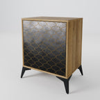 TESSELATED GRAYISH Aparador de 1 Puerta en Efecto Roble