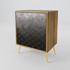 TESSELATED GRAYISH Aparador de 1 Puerta en Efecto Roble