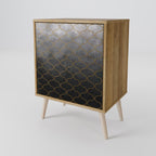 TESSELATED GRAYISH Aparador de 1 Puerta en Efecto Roble