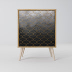 TESSELATED GRAYISH Aparador de 1 Puerta en Efecto Roble