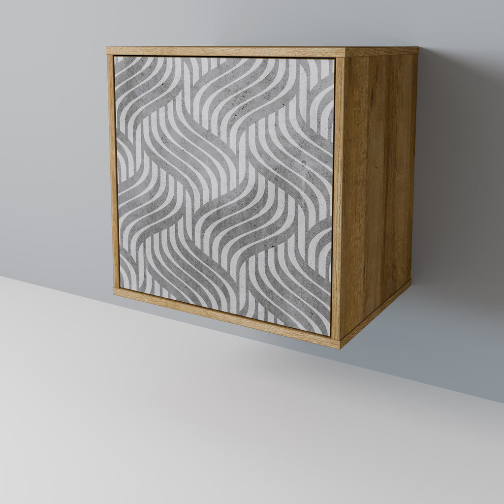 Aparador CONCRETE MOVEMENT de 1 puerta con acabado efecto roble