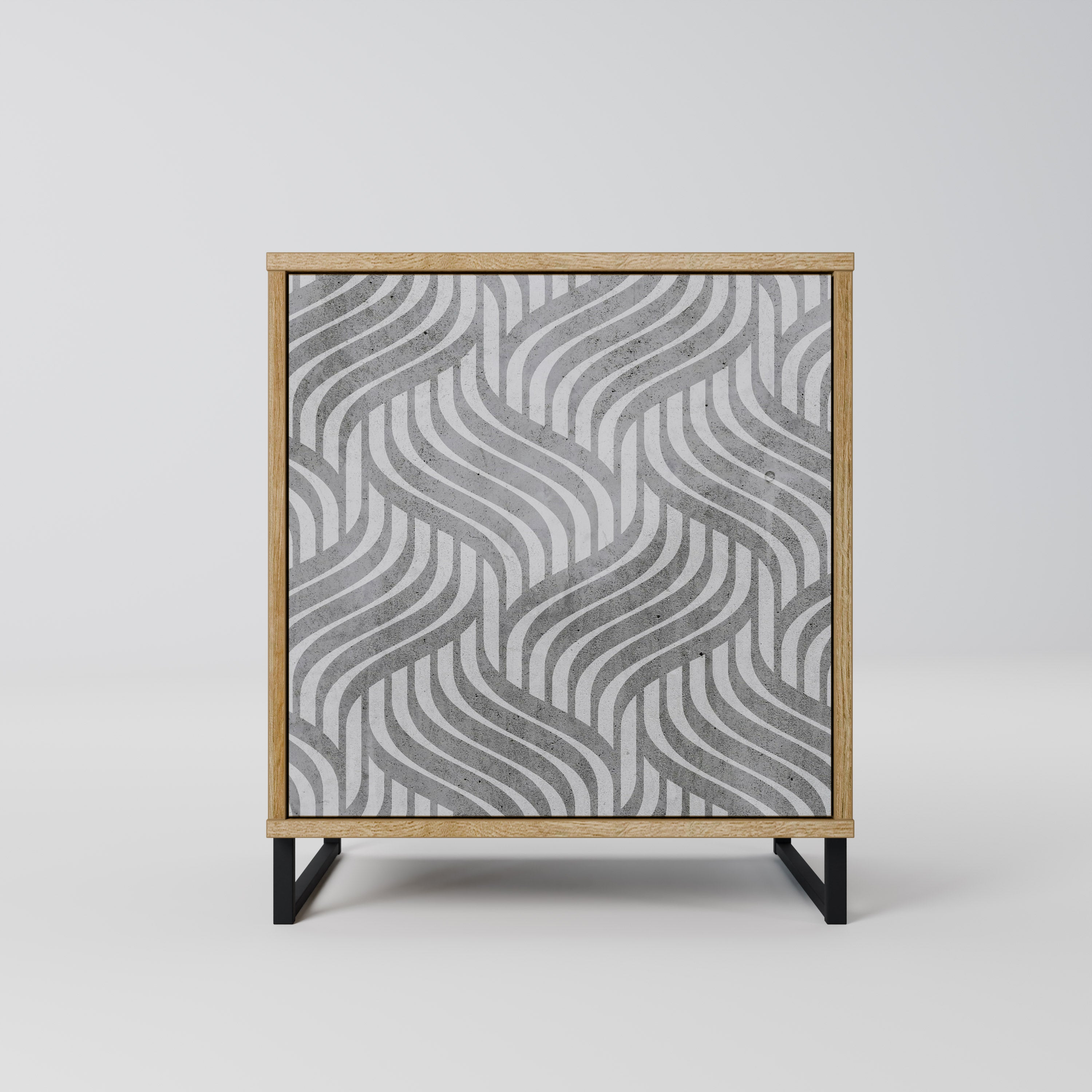 CONCRETE MOVEMENT 1-Door Sideboard in Oak Effect