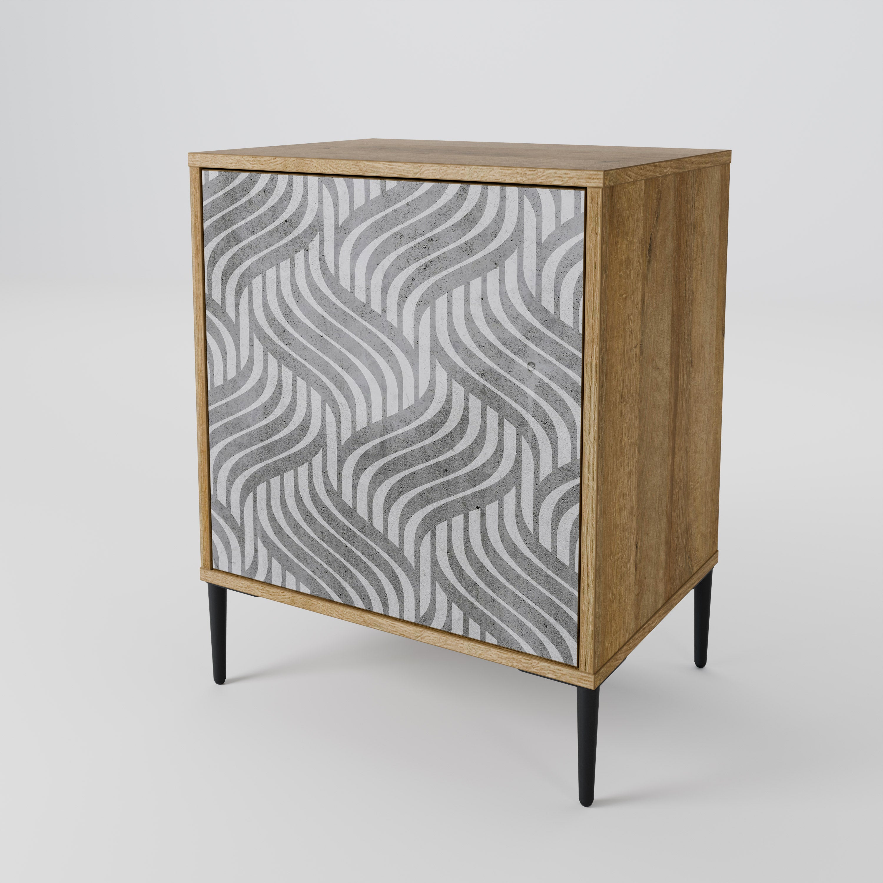 CONCRETE MOVEMENT 1-Door Sideboard in Oak Effect