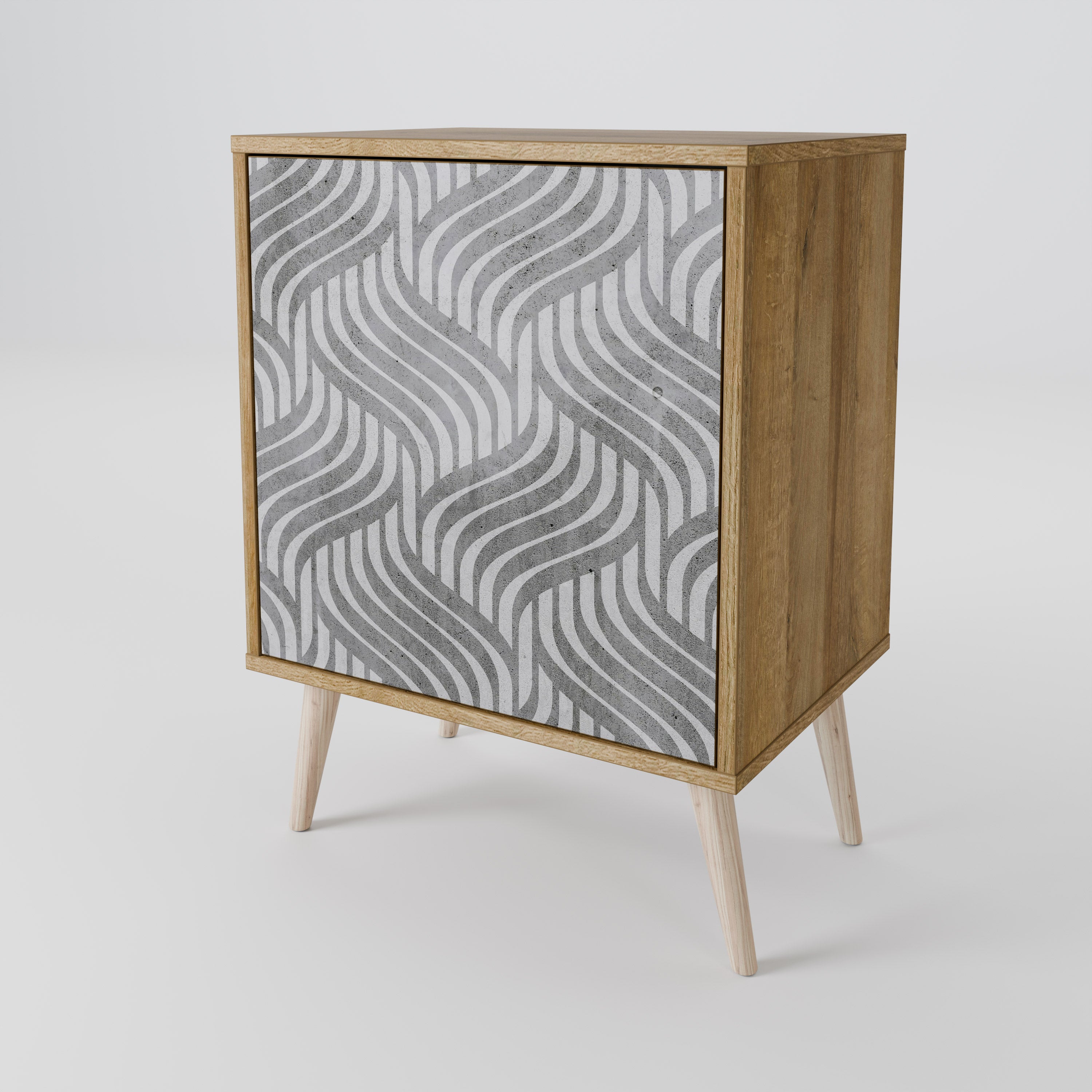 CONCRETE MOVEMENT 1-Door Sideboard in Oak Effect