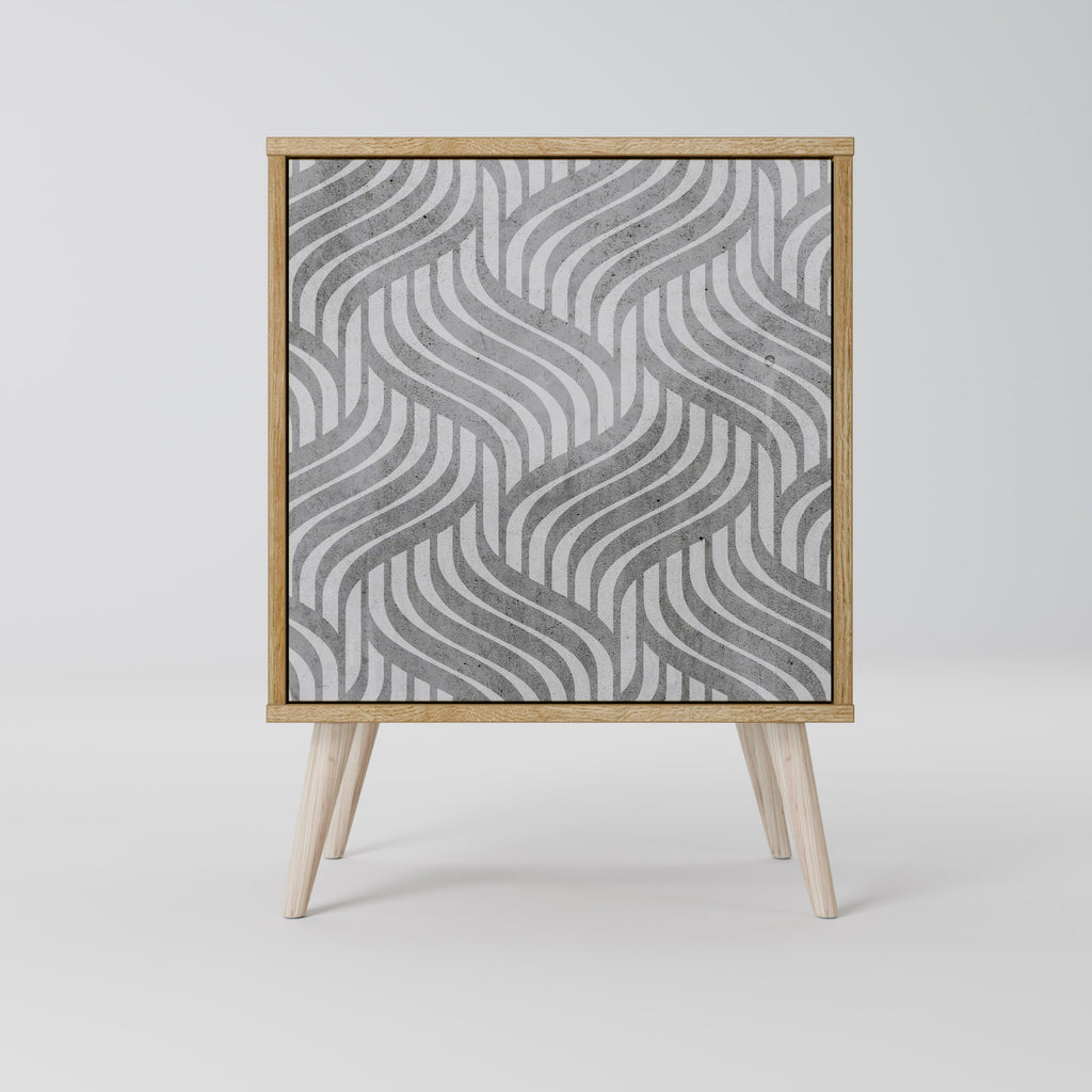 Aparador CONCRETE MOVEMENT de 1 puerta con acabado efecto roble