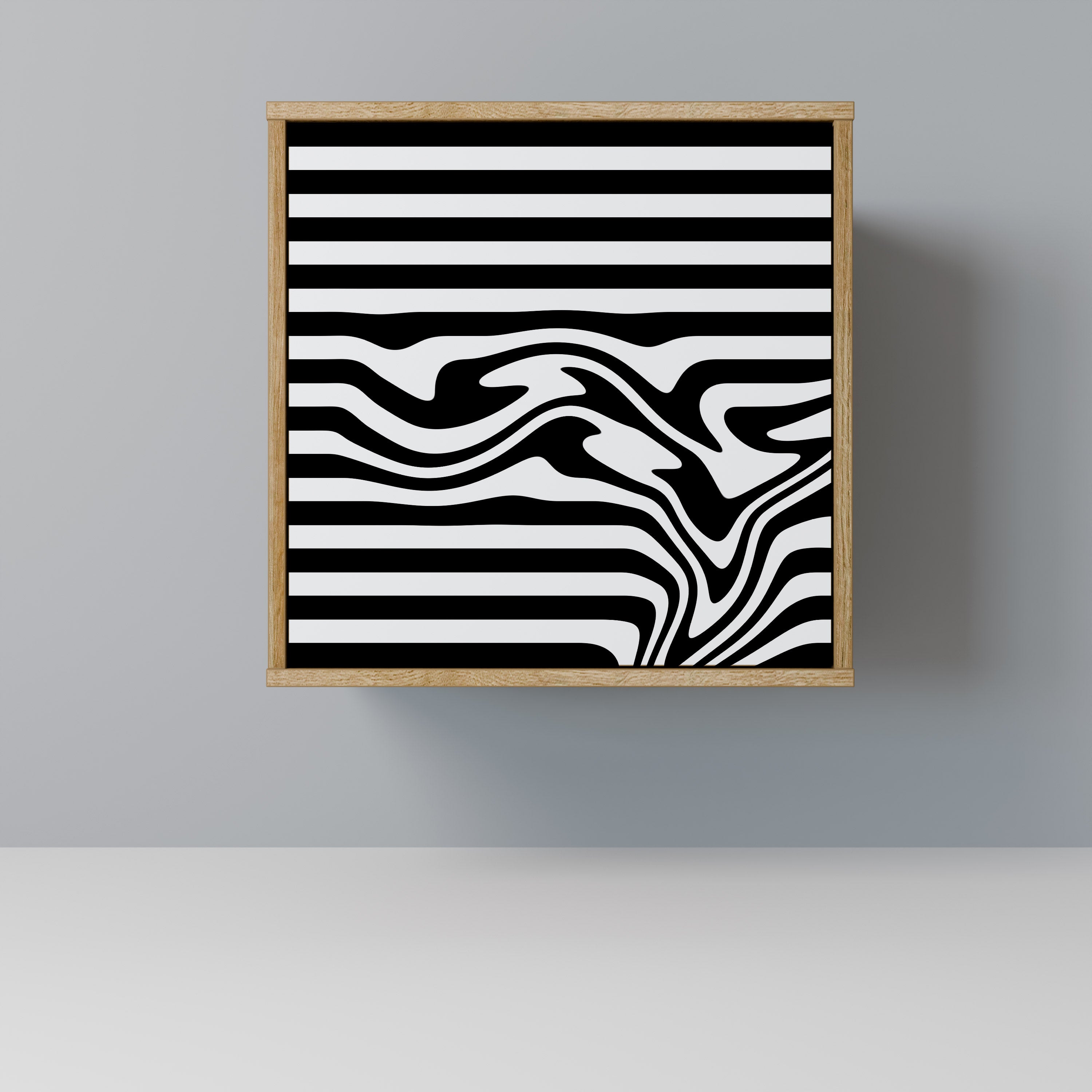 Aparador SPECTRA SHOWCASE de 1 puerta con acabado efecto roble