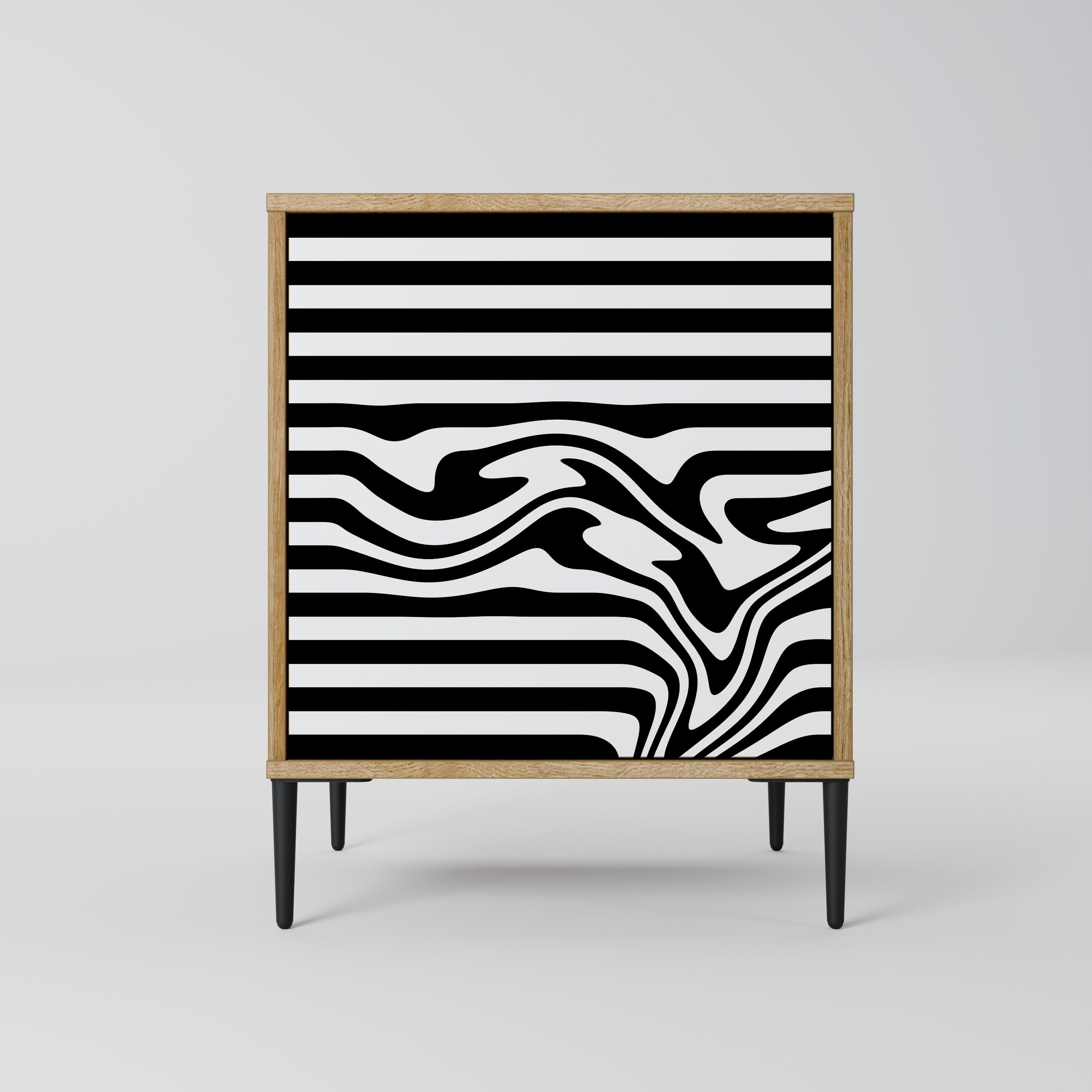 Aparador SPECTRA SHOWCASE de 1 puerta con acabado efecto roble