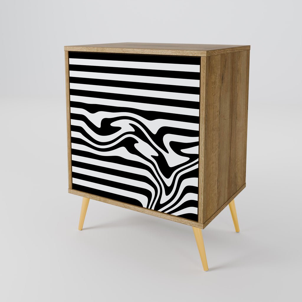 Aparador SPECTRA SHOWCASE de 1 puerta con acabado efecto roble