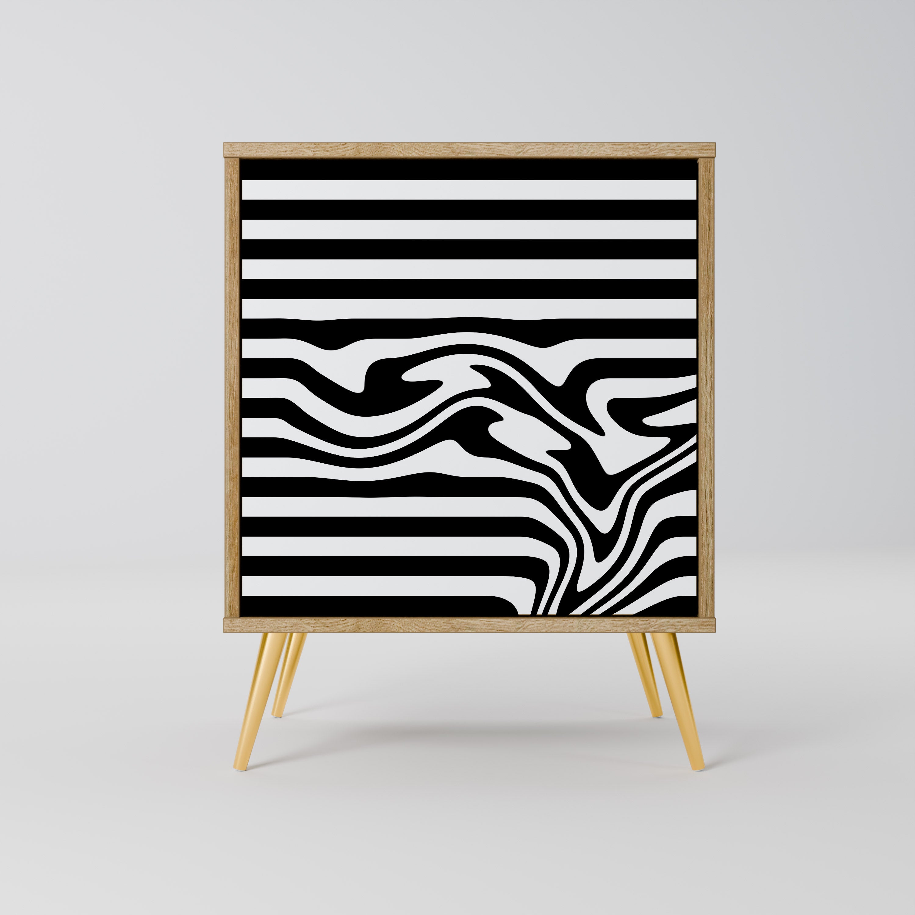 Aparador SPECTRA SHOWCASE de 1 puerta con acabado efecto roble