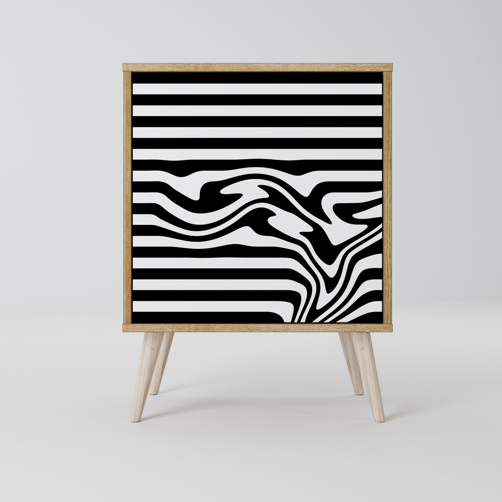 Aparador SPECTRA SHOWCASE de 1 puerta con acabado efecto roble