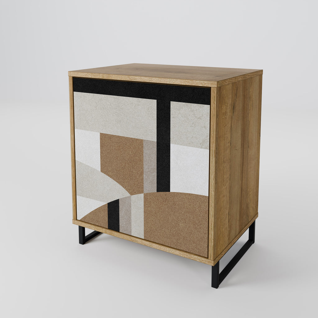 Aparador DELICATE MEMENTO de 1 puerta con acabado efecto roble