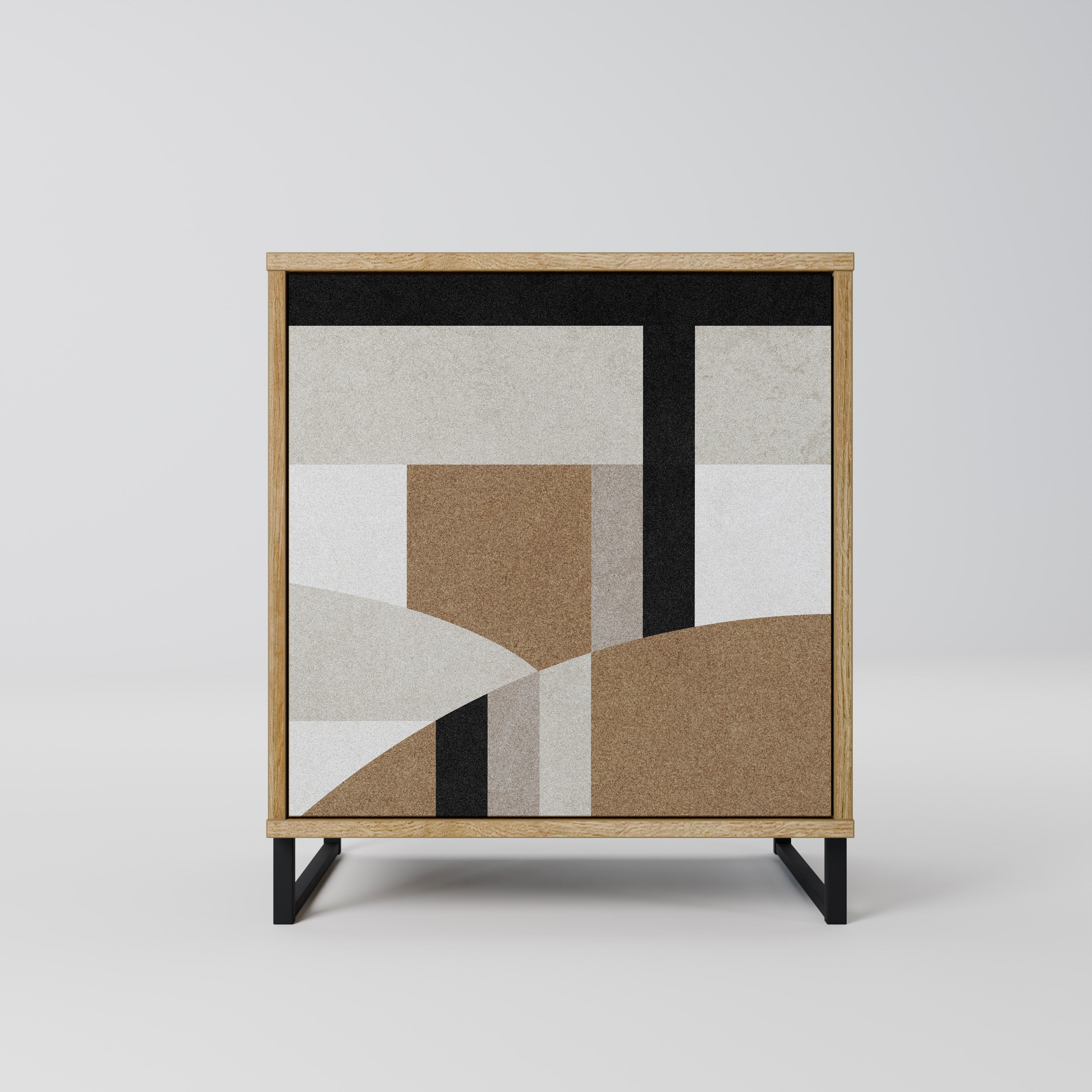 Aparador DELICATE MEMENTO de 1 puerta con acabado efecto roble