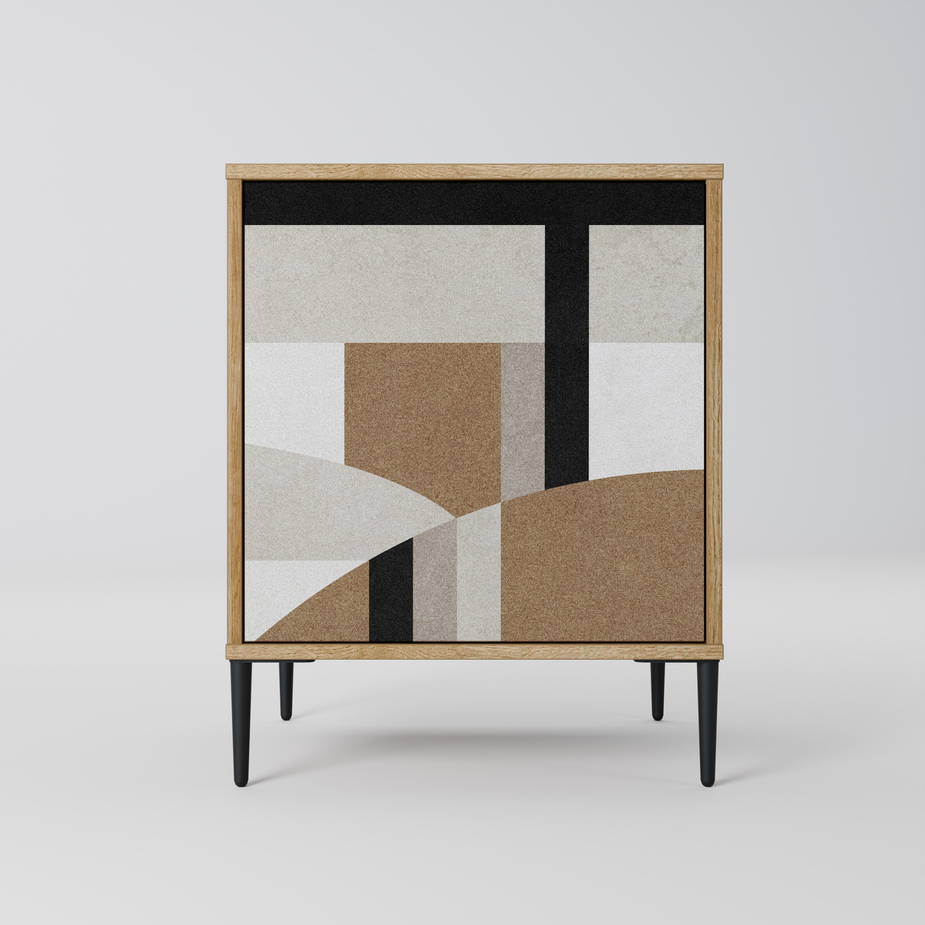 Aparador DELICATE MEMENTO de 1 puerta con acabado efecto roble