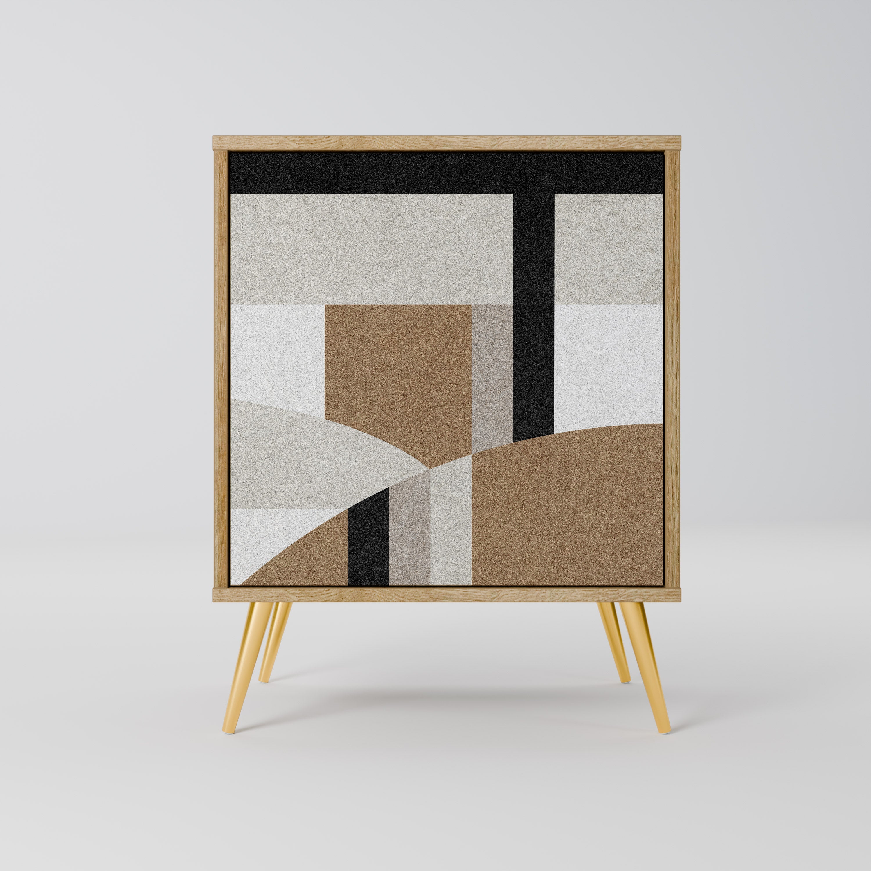 Aparador DELICATE MEMENTO de 1 puerta con acabado efecto roble