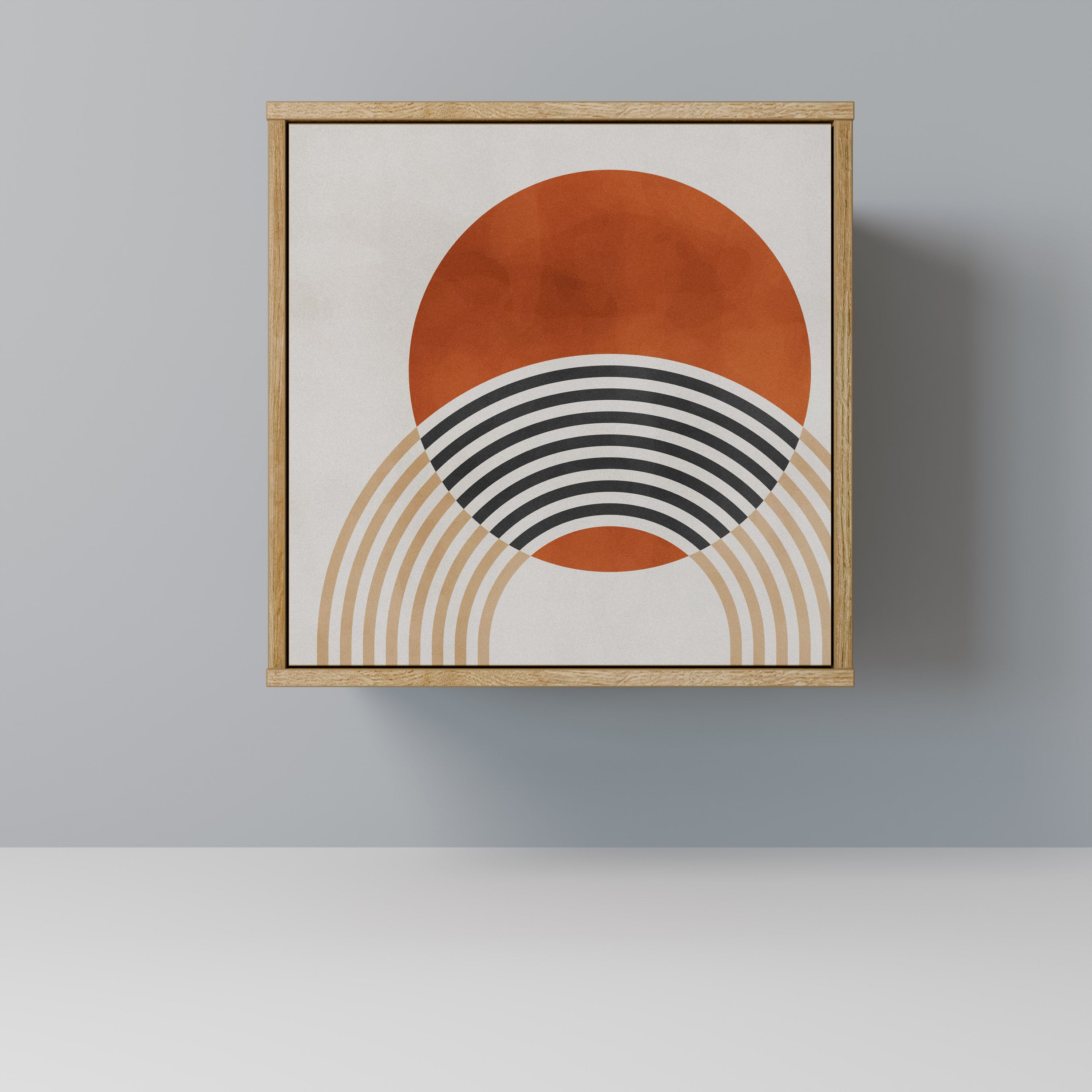 Aparador SPACE AROUND de 1 puerta con acabado roble