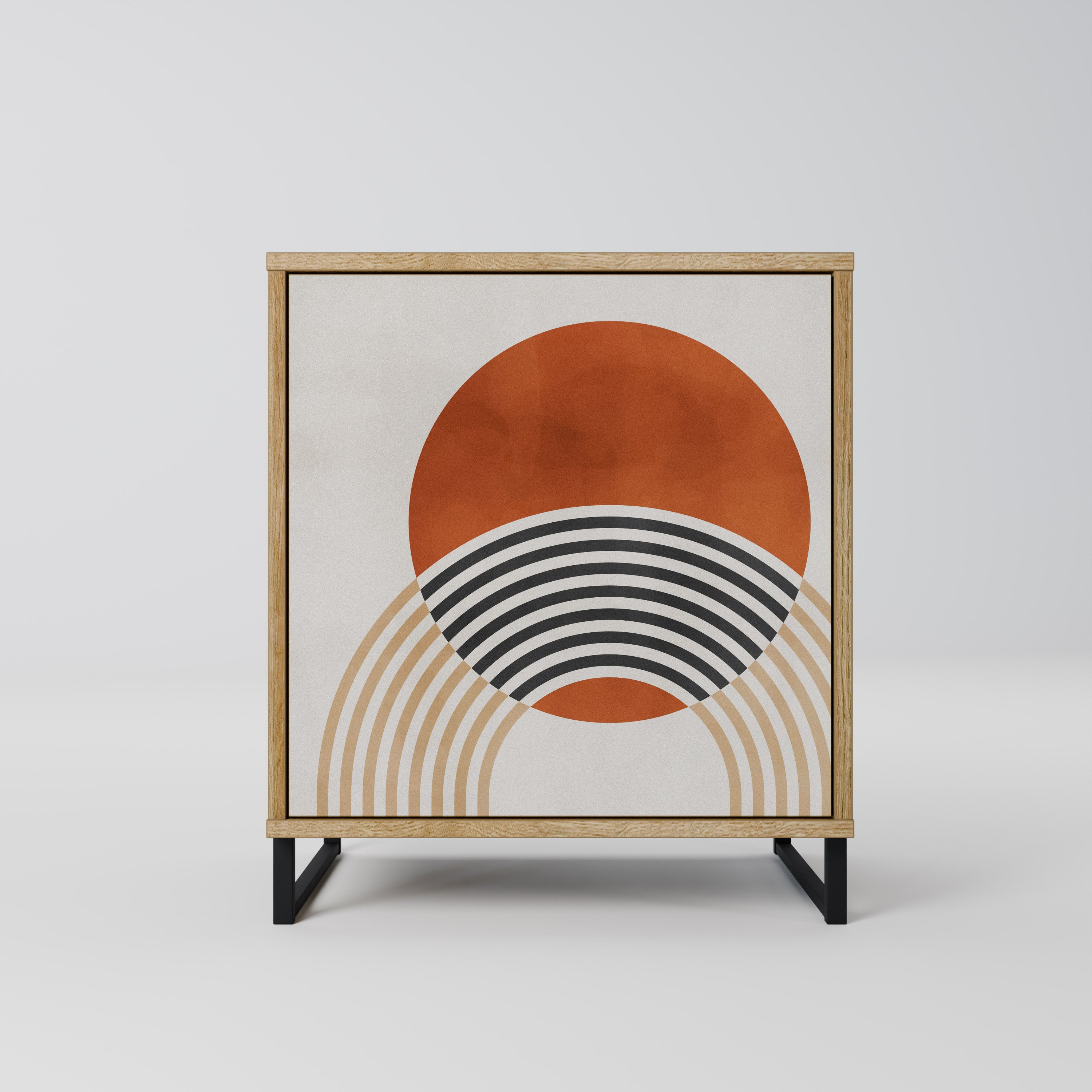 Aparador SPACE AROUND de 1 puerta con acabado roble