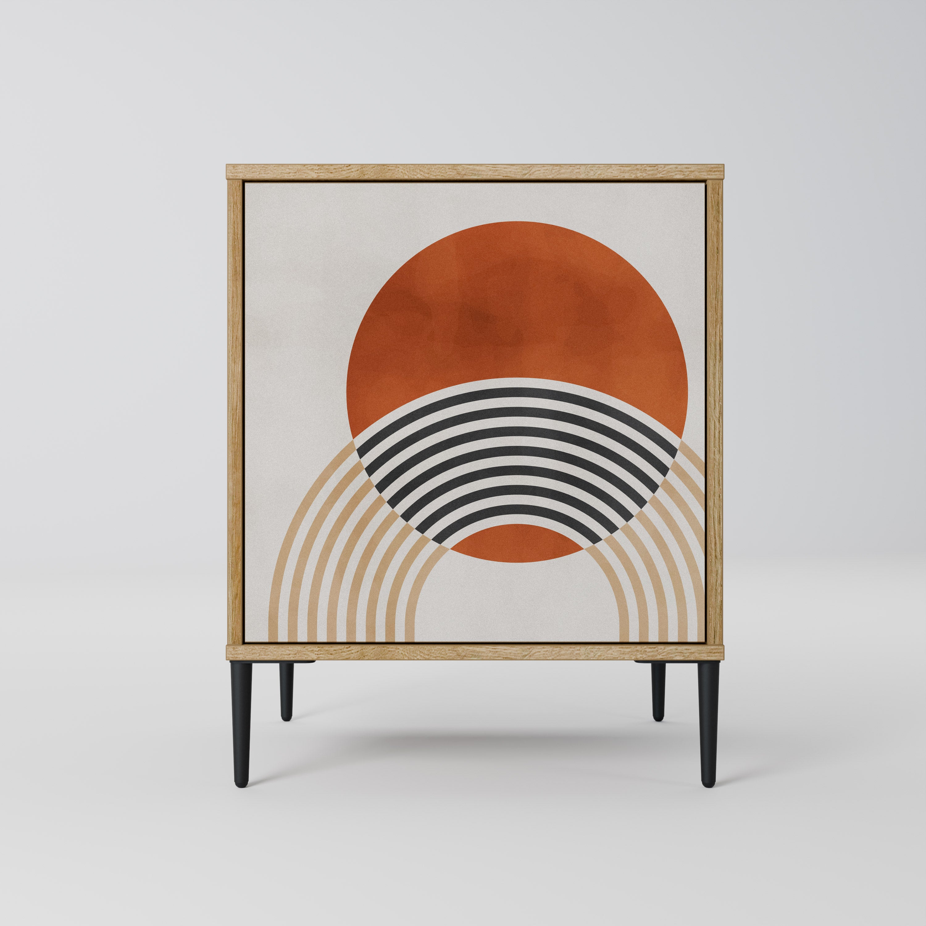 Aparador SPACE AROUND de 1 puerta con acabado roble