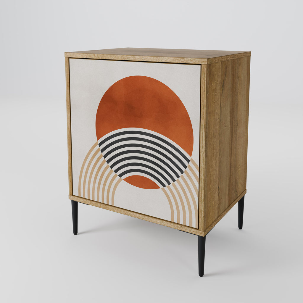 Aparador SPACE AROUND de 1 puerta con acabado roble