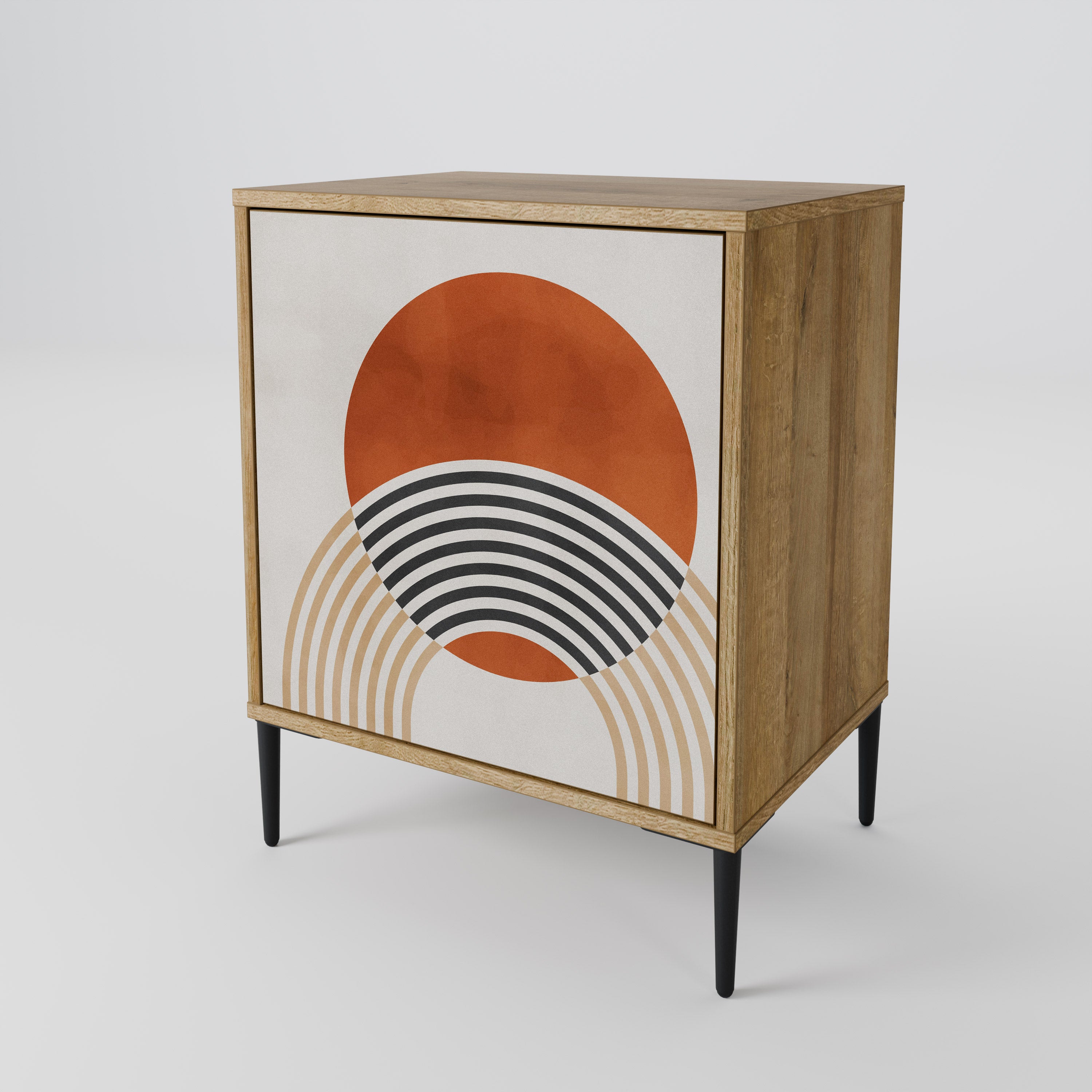 Aparador SPACE AROUND de 1 puerta con acabado roble