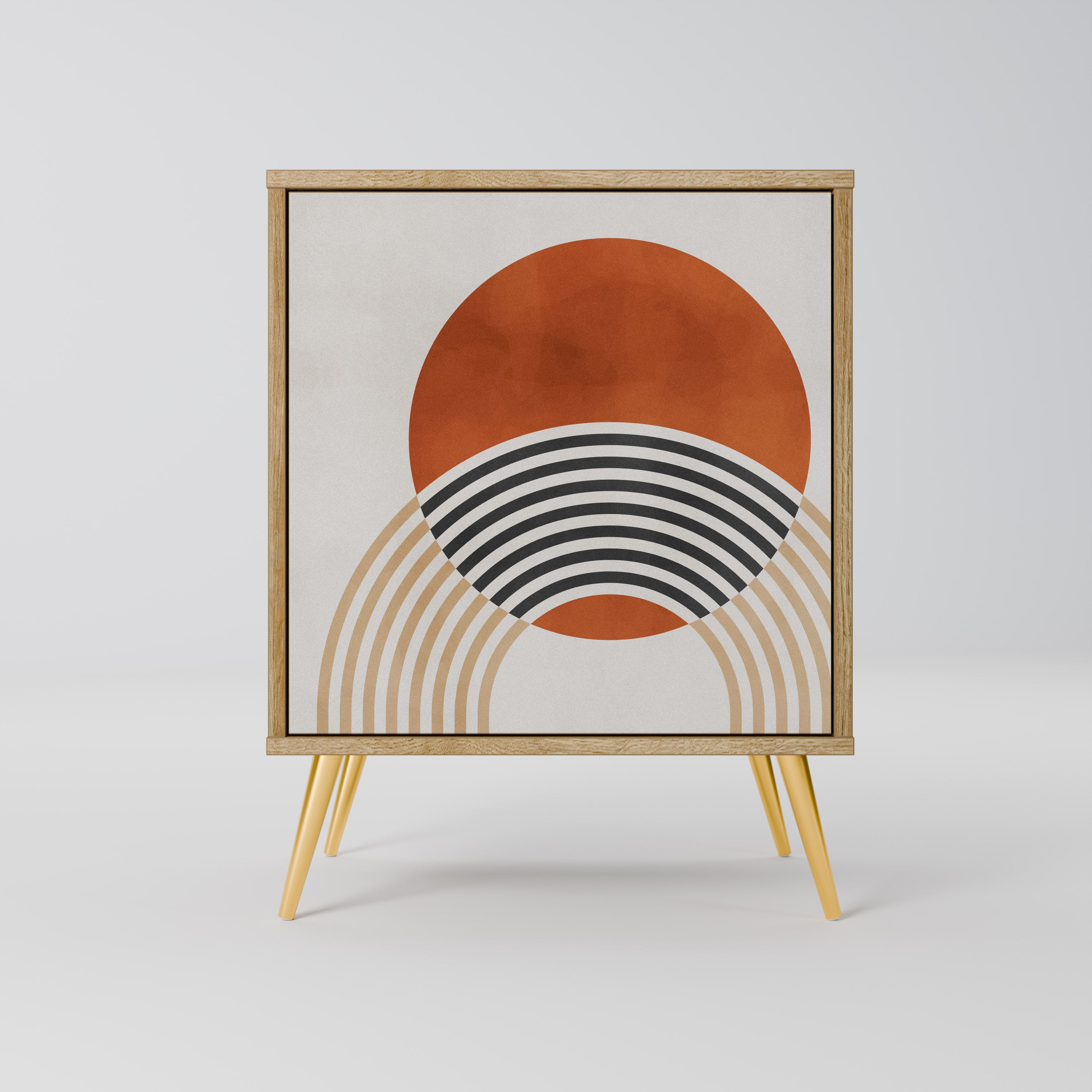 Aparador SPACE AROUND de 1 puerta con acabado roble