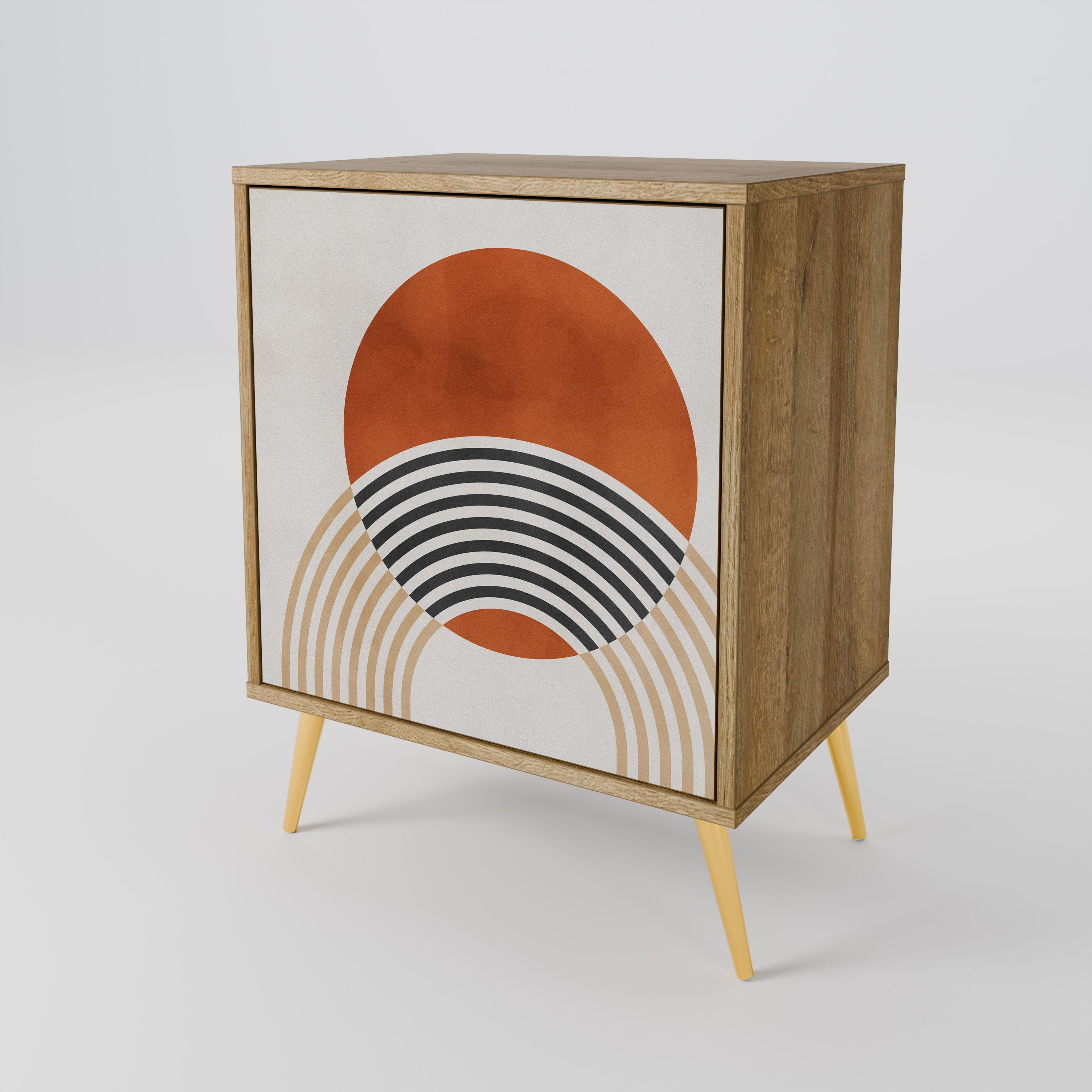 Aparador SPACE AROUND de 1 puerta con acabado roble