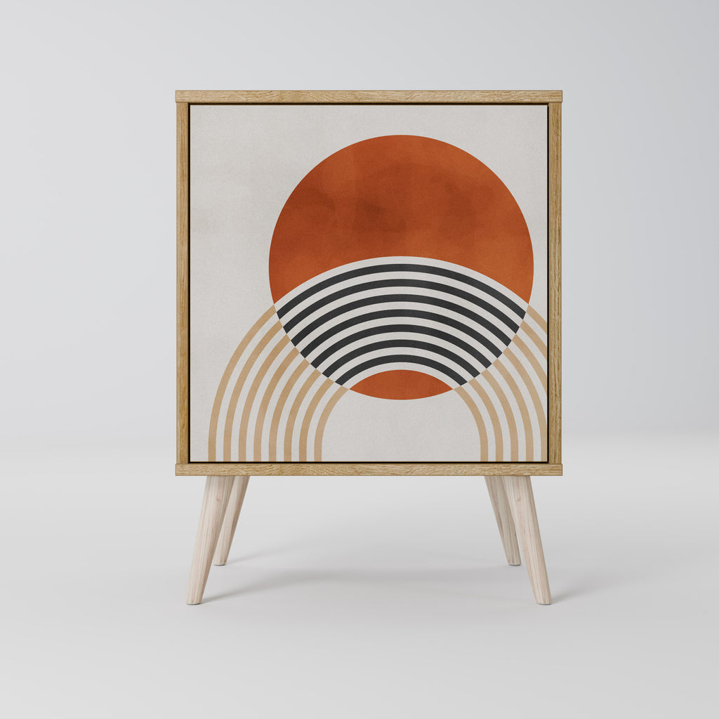 Aparador SPACE AROUND de 1 puerta con acabado roble