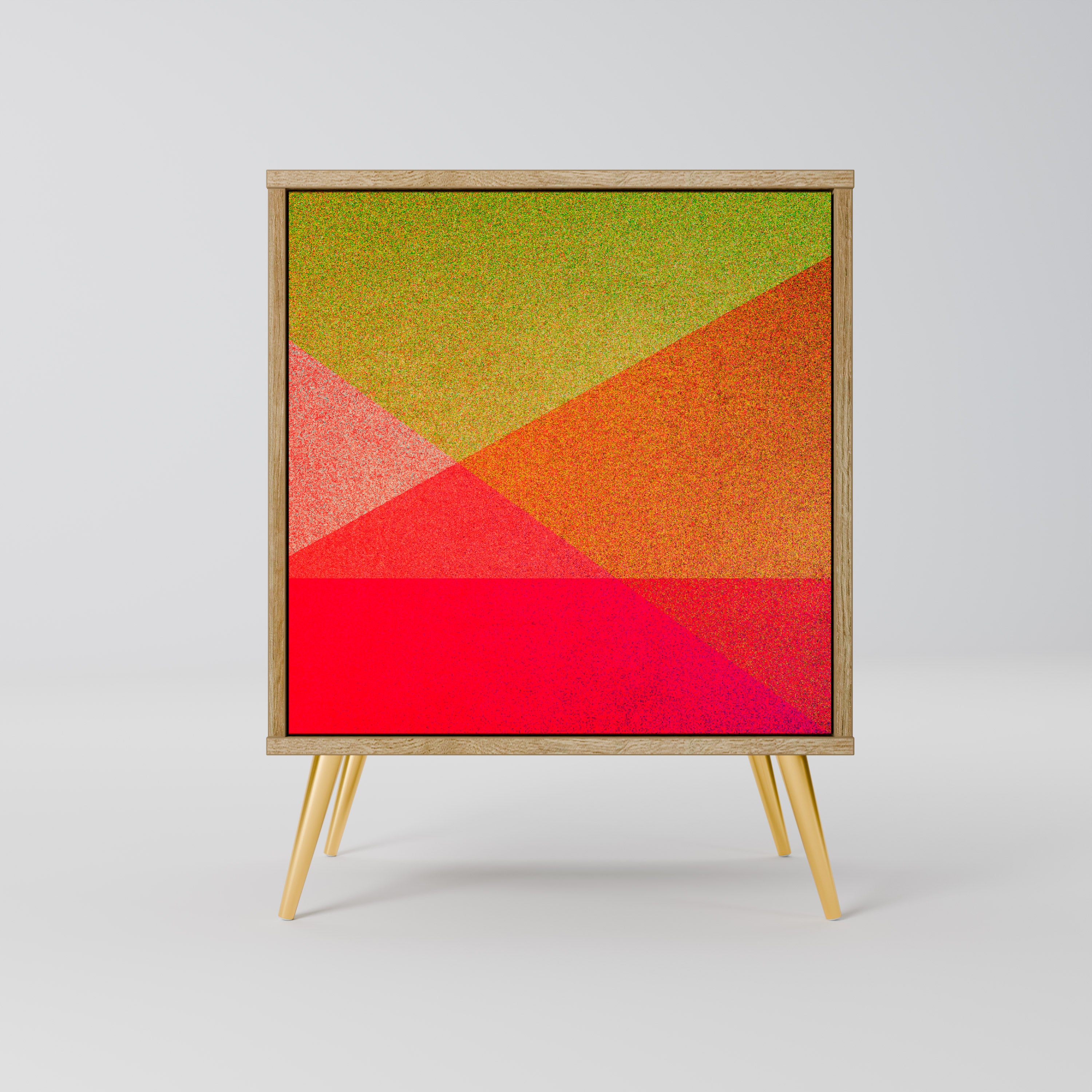 Aparador VIVID GEOMETRY de 1 puerta con acabado efecto roble