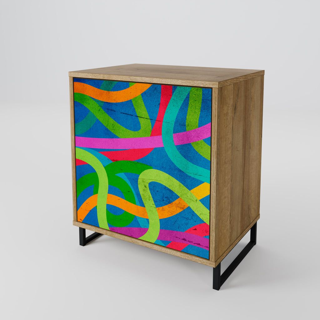 STREAMER TANGLE 1-Door Sideboard in Oak Effect