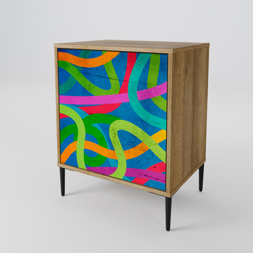 STREAMER TANGLE 1-Door Sideboard in Oak Effect